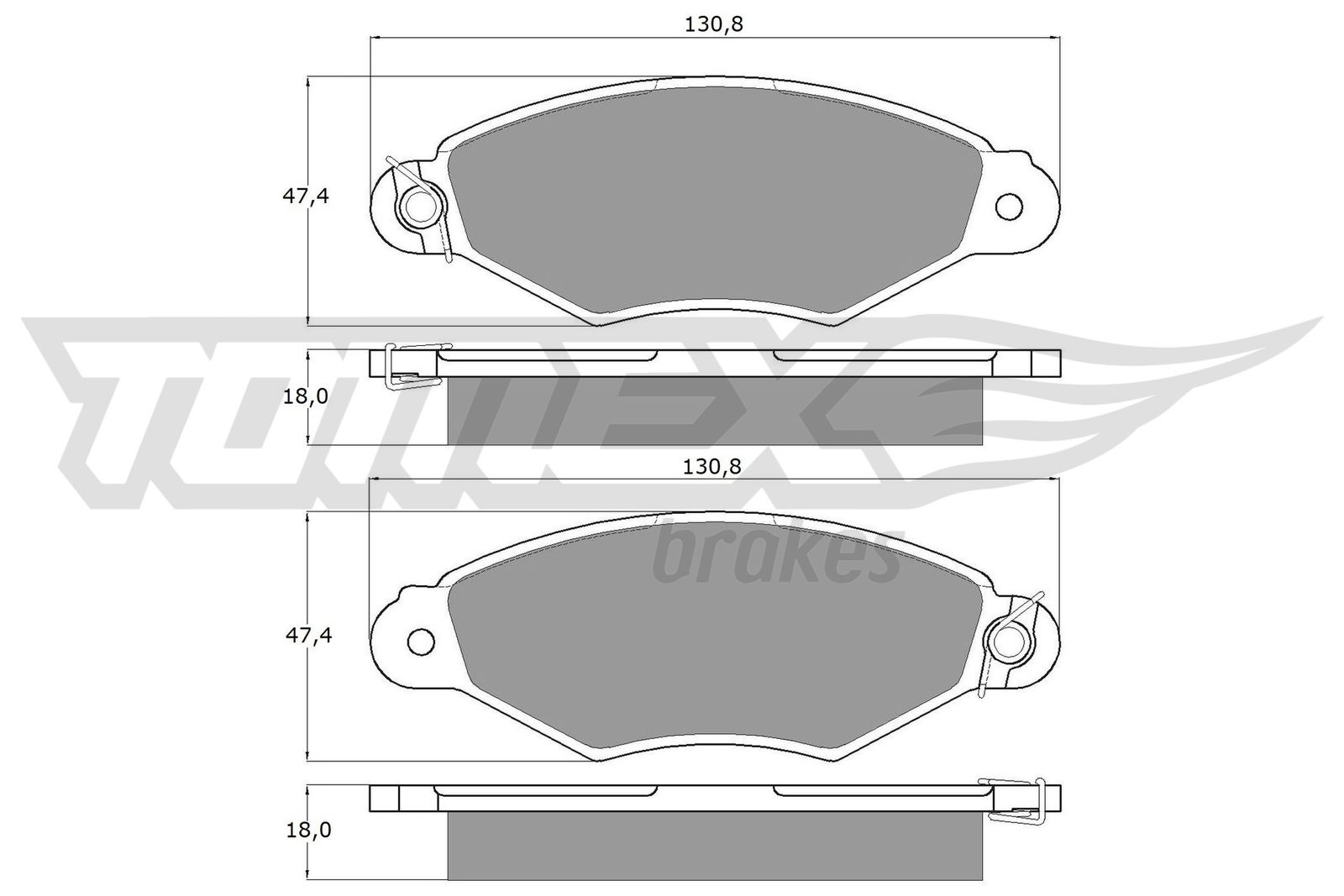 TOMEX BRAKES Bremseklodser tx1175 foraksel for CITROËN PEUGEOT RENAULT