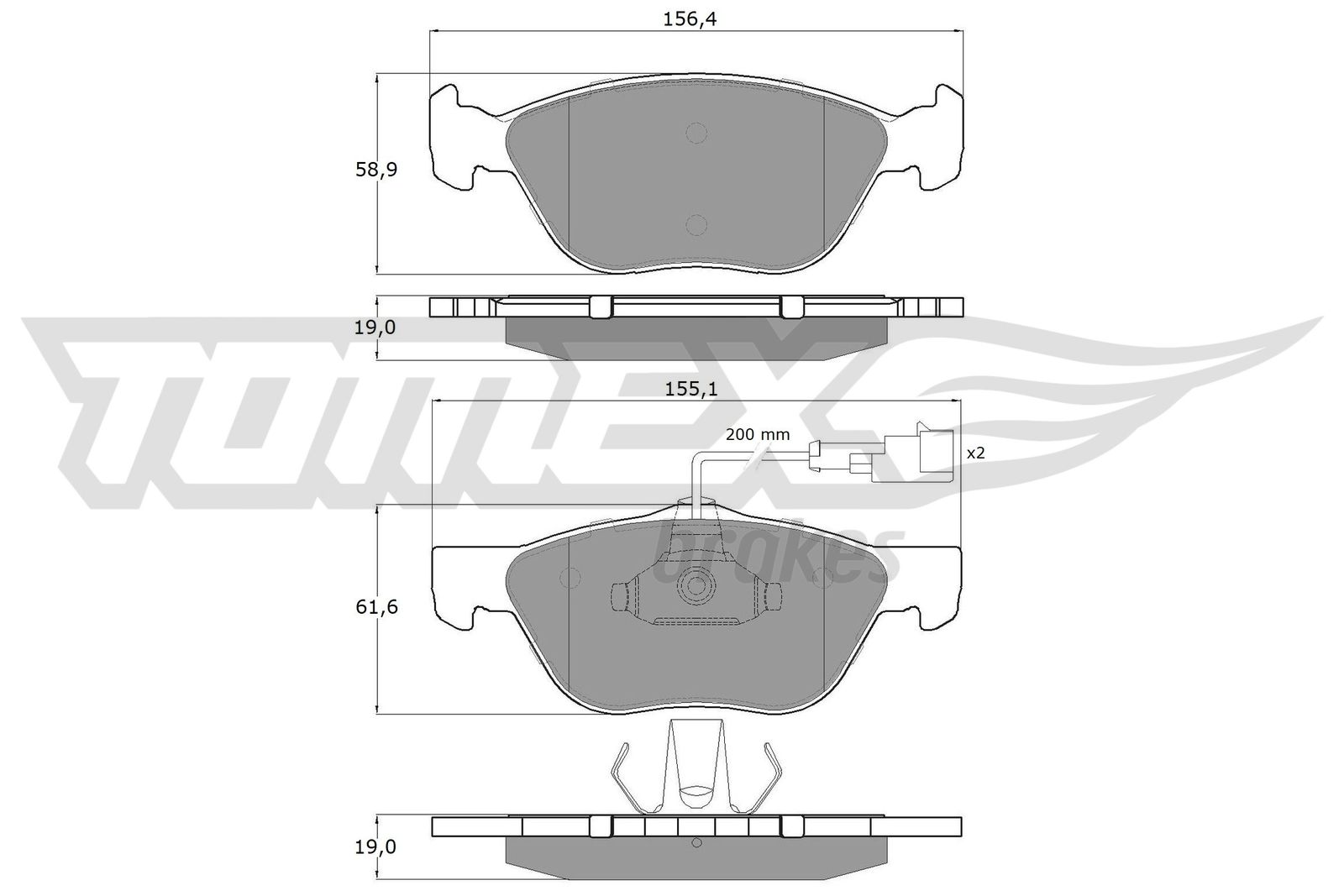 TOMEX BRAKES Bremseklodser tx1184 foraksel for FIAT ALFA ROMEO LANCIA