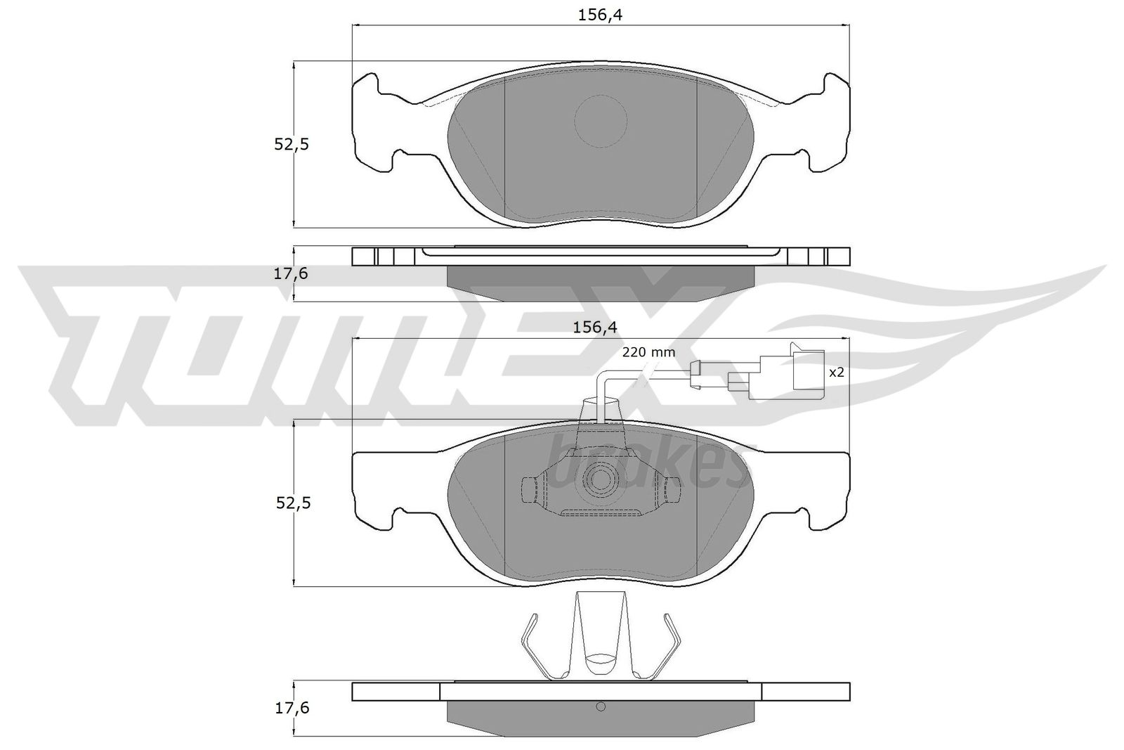 TOMEX BRAKES Bremseklodser tx1187 foraksel for ALFA ROMEO FIAT LANCIA