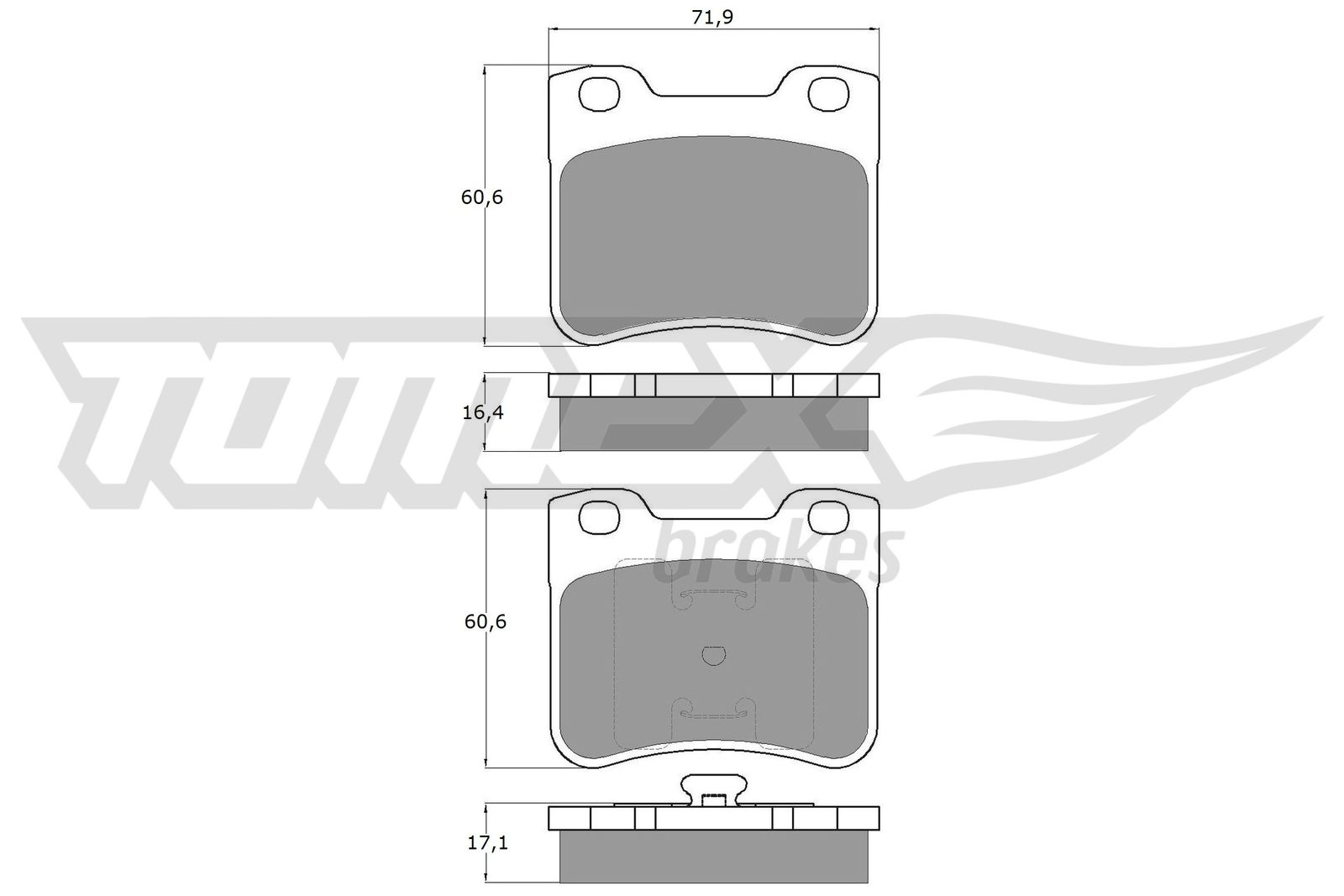 TOMEX BRAKES Bremseklodser tx1196 foraksel for CITROËN PEUGEOT
