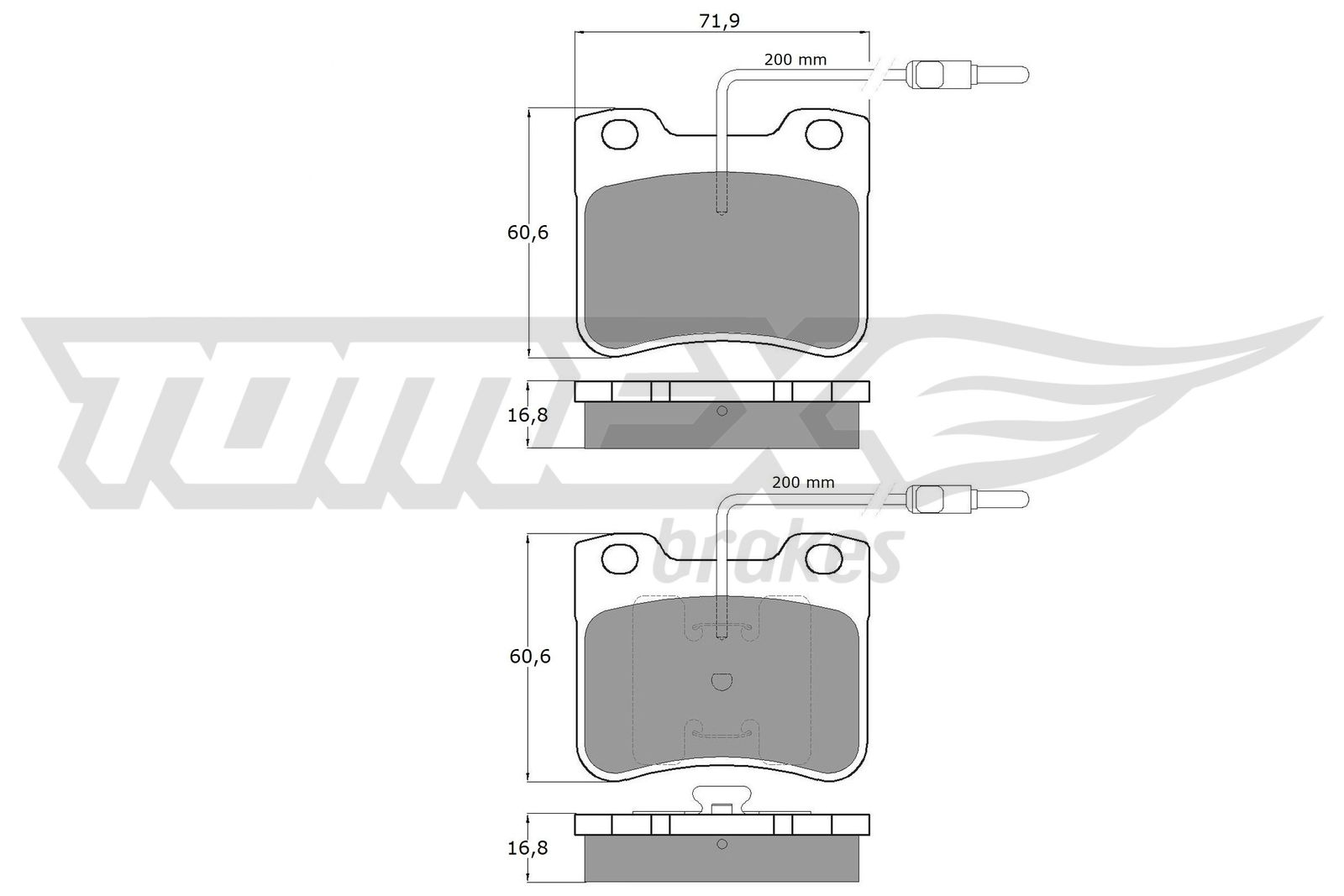 TOMEX BRAKES Bremseklodser tx1197 foraksel for CITROËN