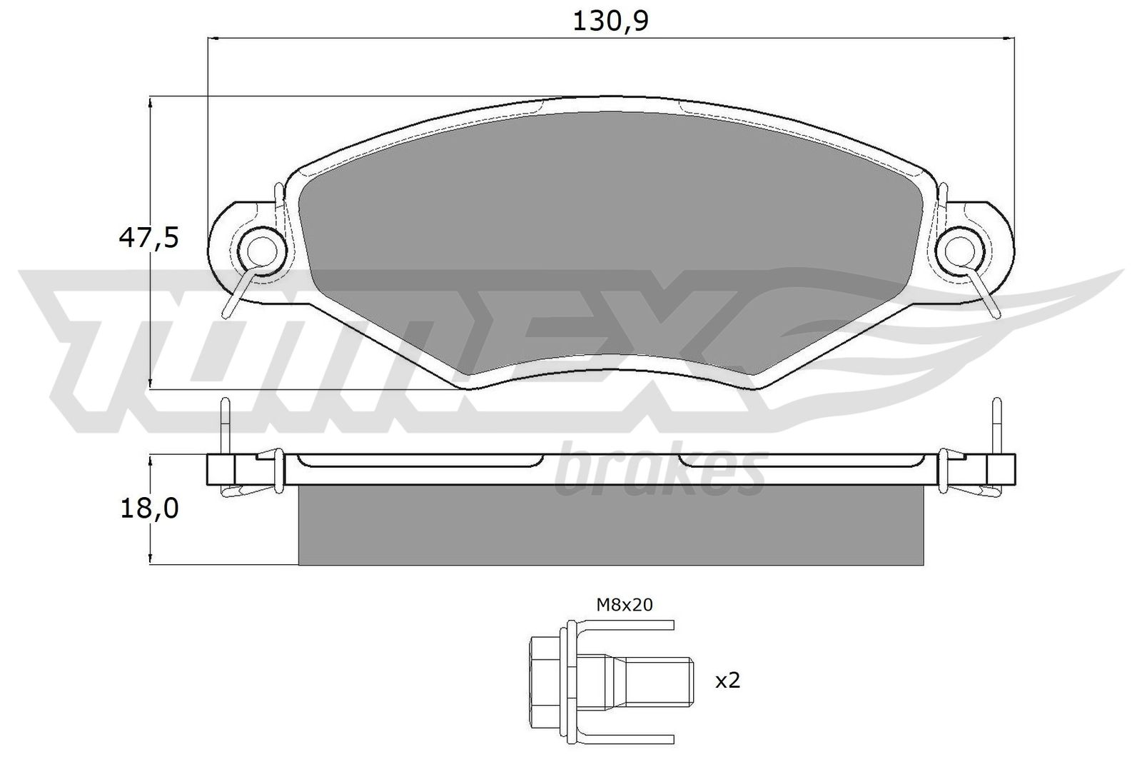 TOMEX BRAKES Bremseklodser tx1215 foraksel for CITROËN PEUGEOT FIAT RENAULT