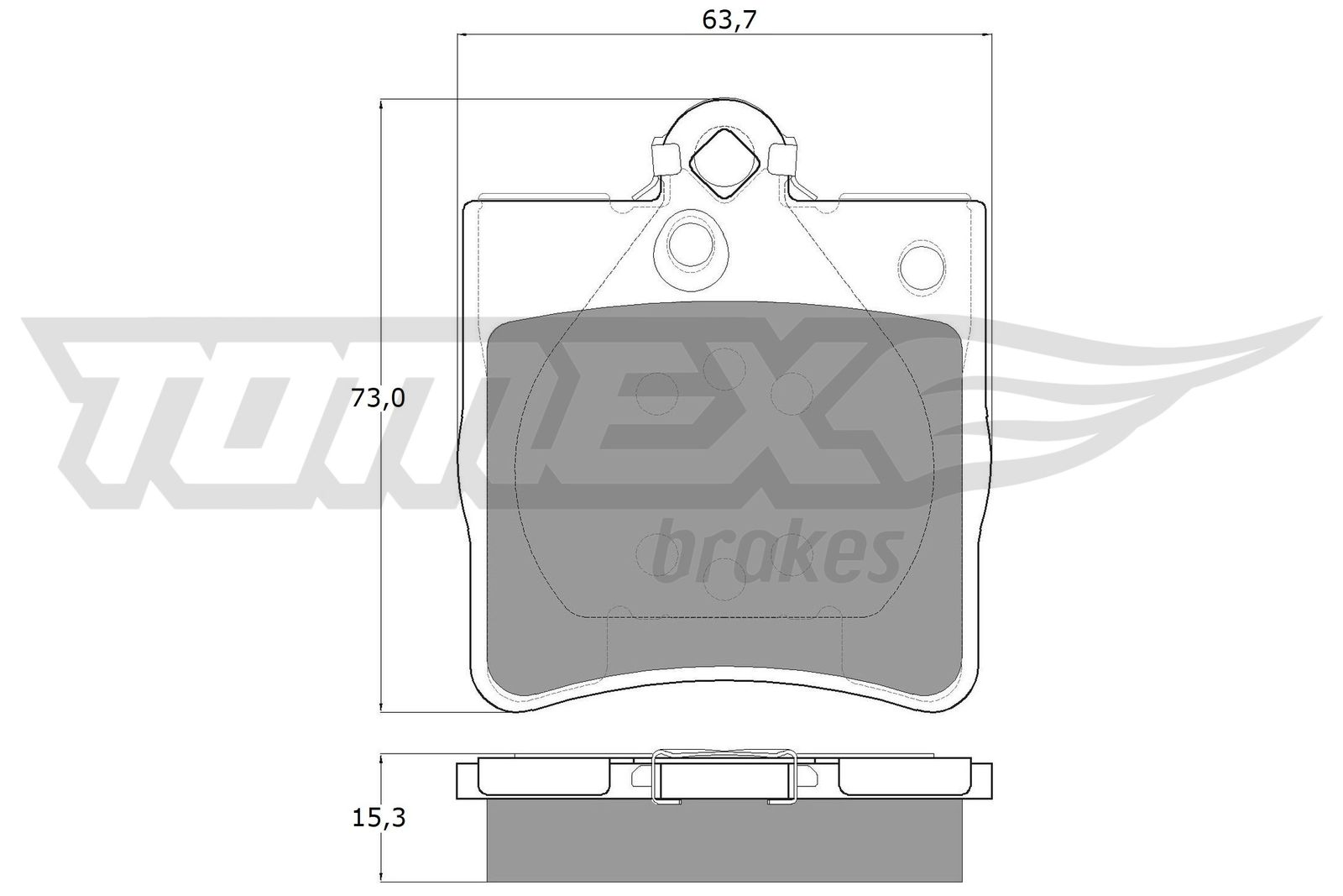 TOMEX BRAKES Bremseklodser tx1229 bagaksel for CHRYSLER MERCEDES-BENZ