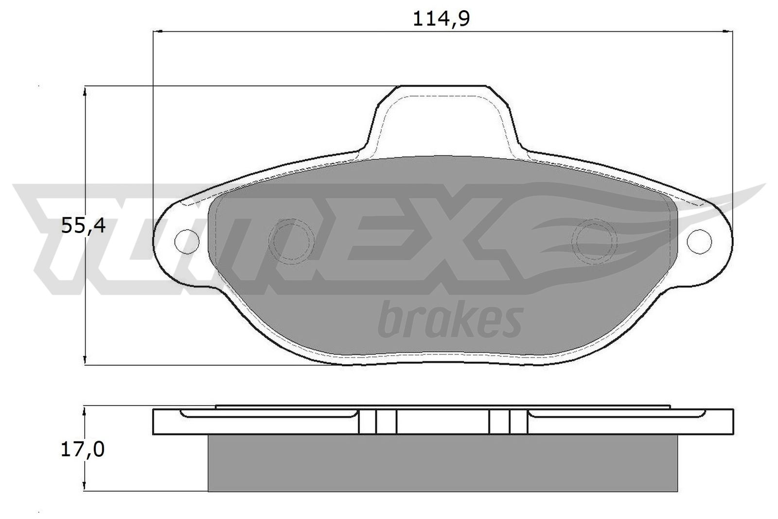 TOMEX BRAKES Bremseklodser tx1241 foraksel for FIAT LANCIA