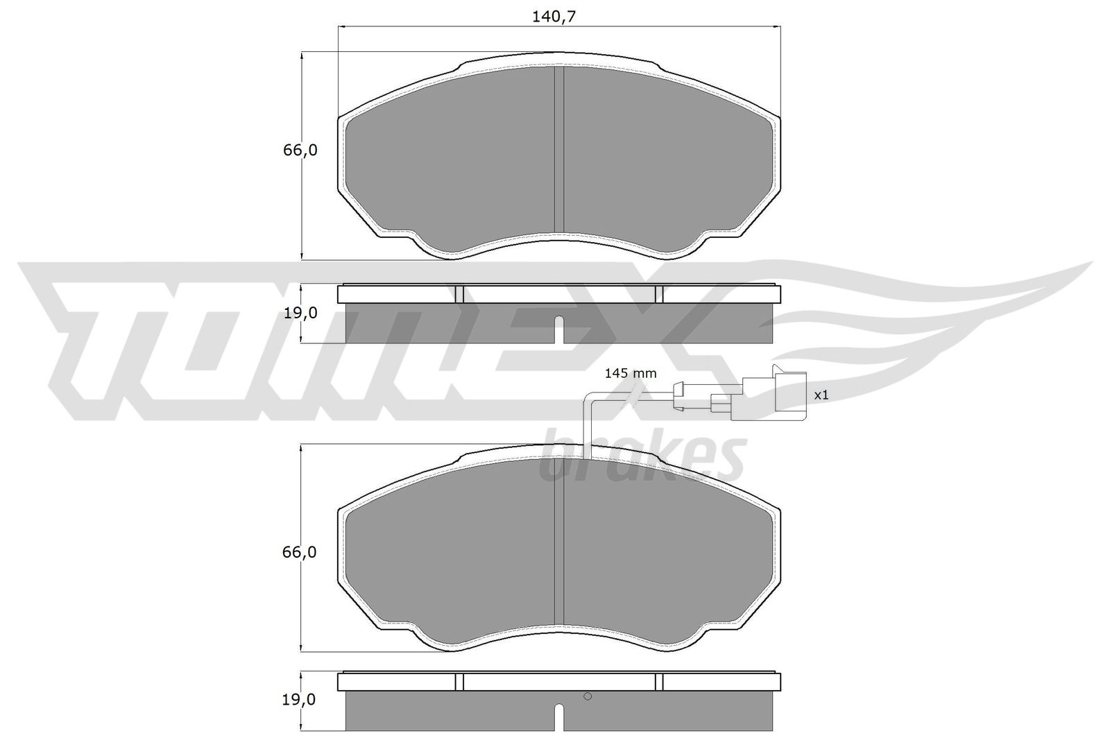 TOMEX BRAKES Bremseklodser tx1245 foraksel for PEUGEOT FIAT