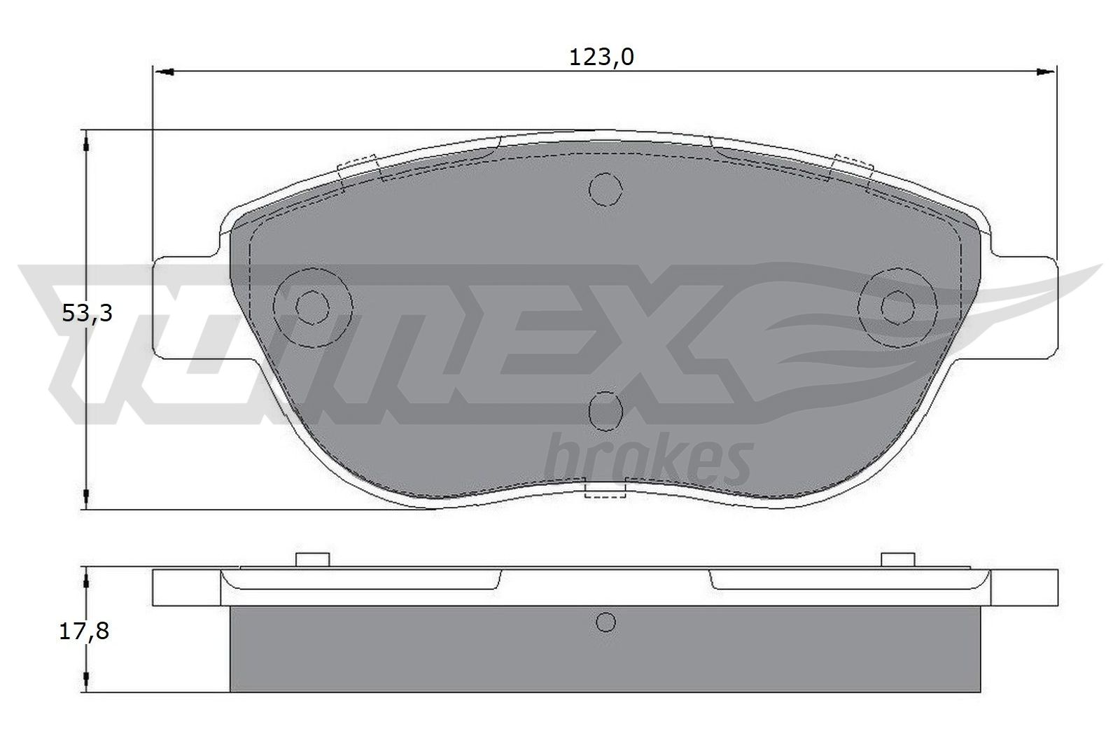 TOMEX BRAKES Bremseklodser tx12483 foraksel for FIAT LANCIA