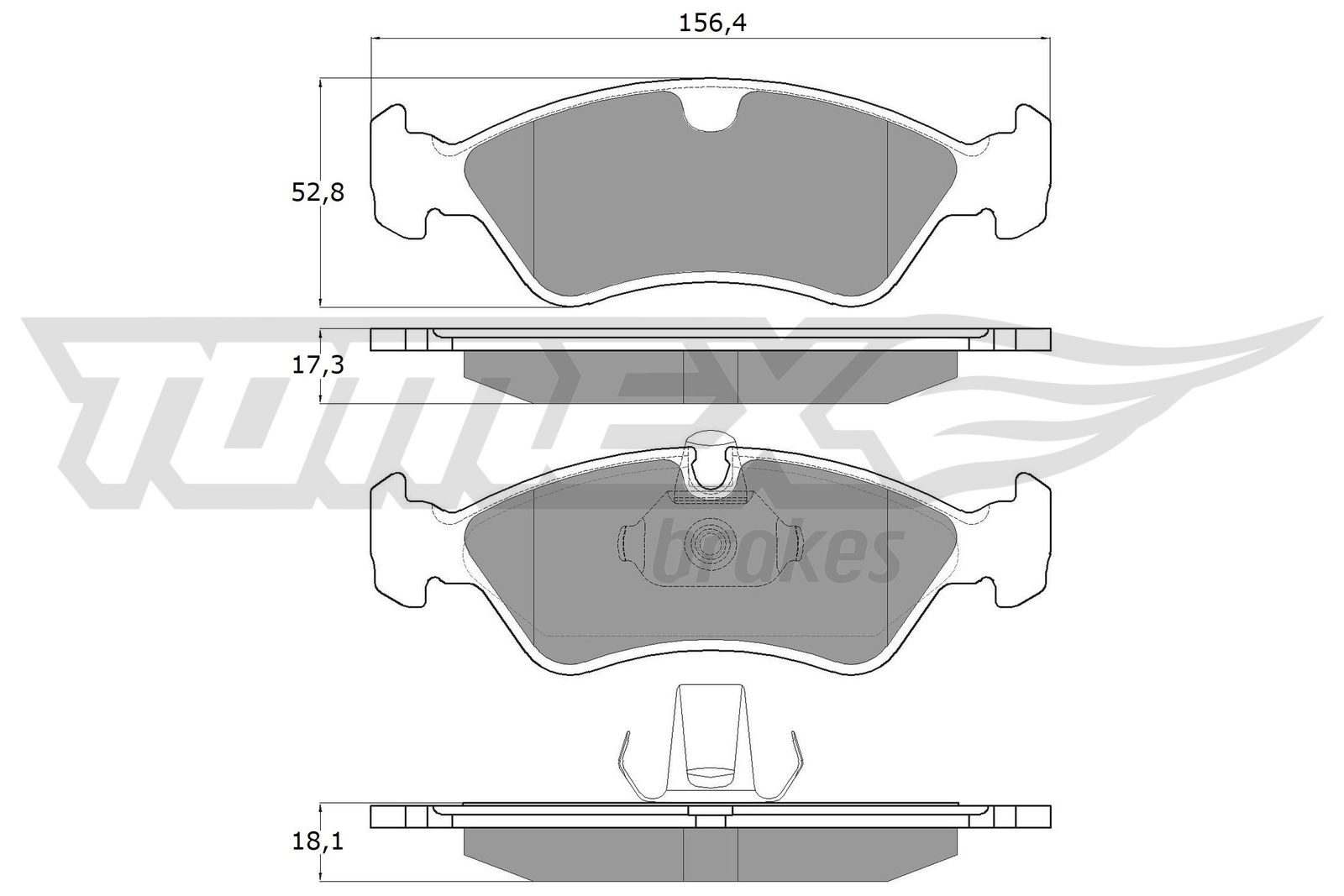 TOMEX BRAKES Bremseklodser tx1298 foraksel for OPEL DAEWOO CHEVROLET VAUXHALL