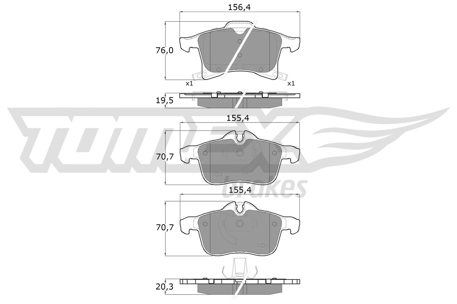 TOMEX BRAKES Bremseklodser tx1300 foraksel for OPEL VAUXHALL GENERAL MOTORS SATURN CHEVROLET AC