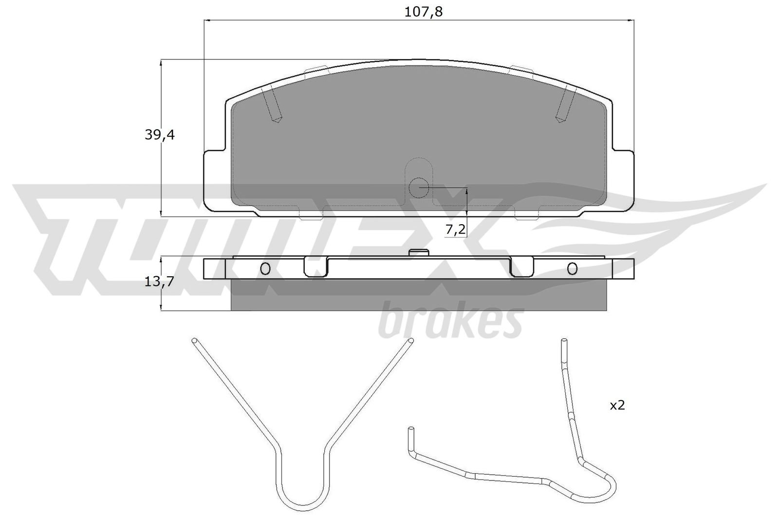 TOMEX BRAKES Bremseklodser tx1306 bagaksel for MAZDA