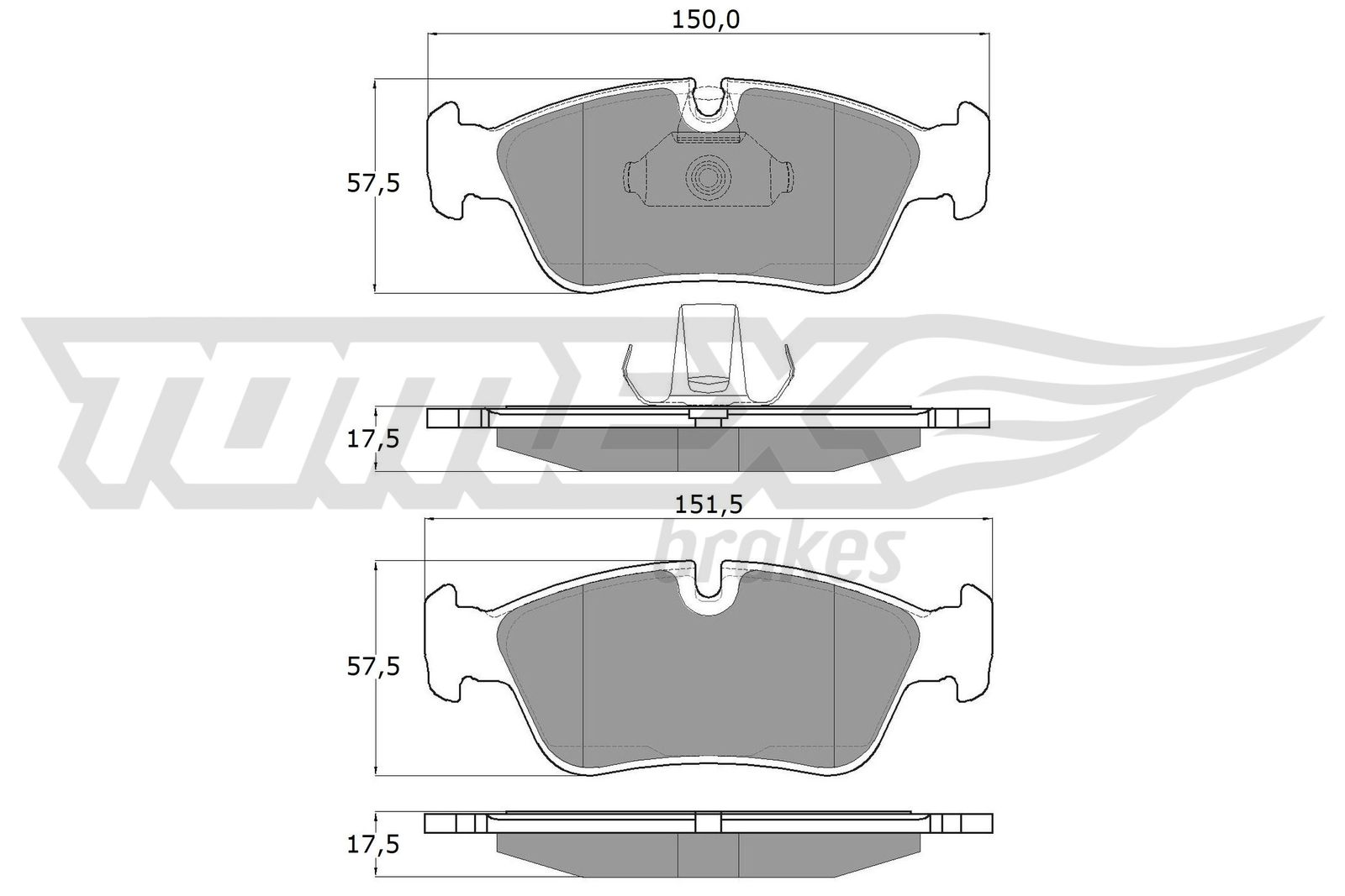 TOMEX BRAKES Bremseklodser tx1316 foraksel for BMW