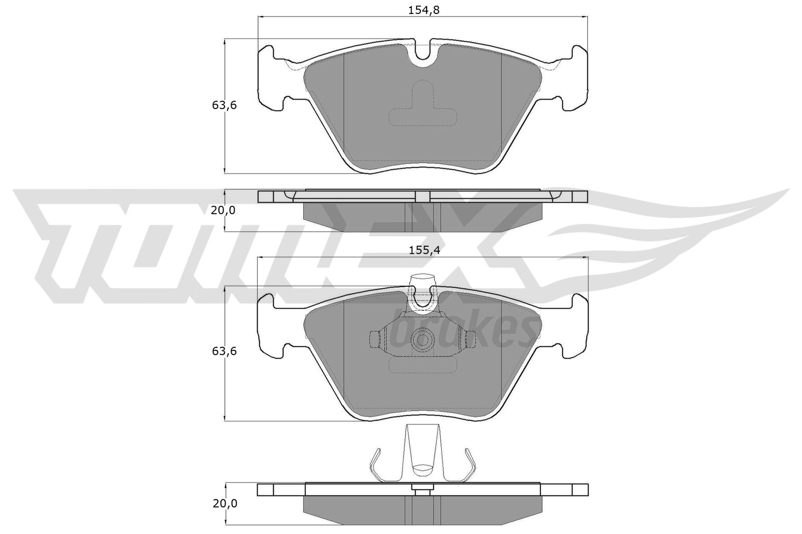 TOMEX BRAKES Bremseklodser tx1318 foraksel for BMW