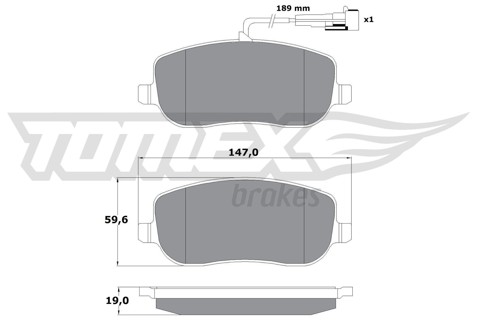 TOMEX BRAKES Bremseklodser tx13341 foraksel for FIAT