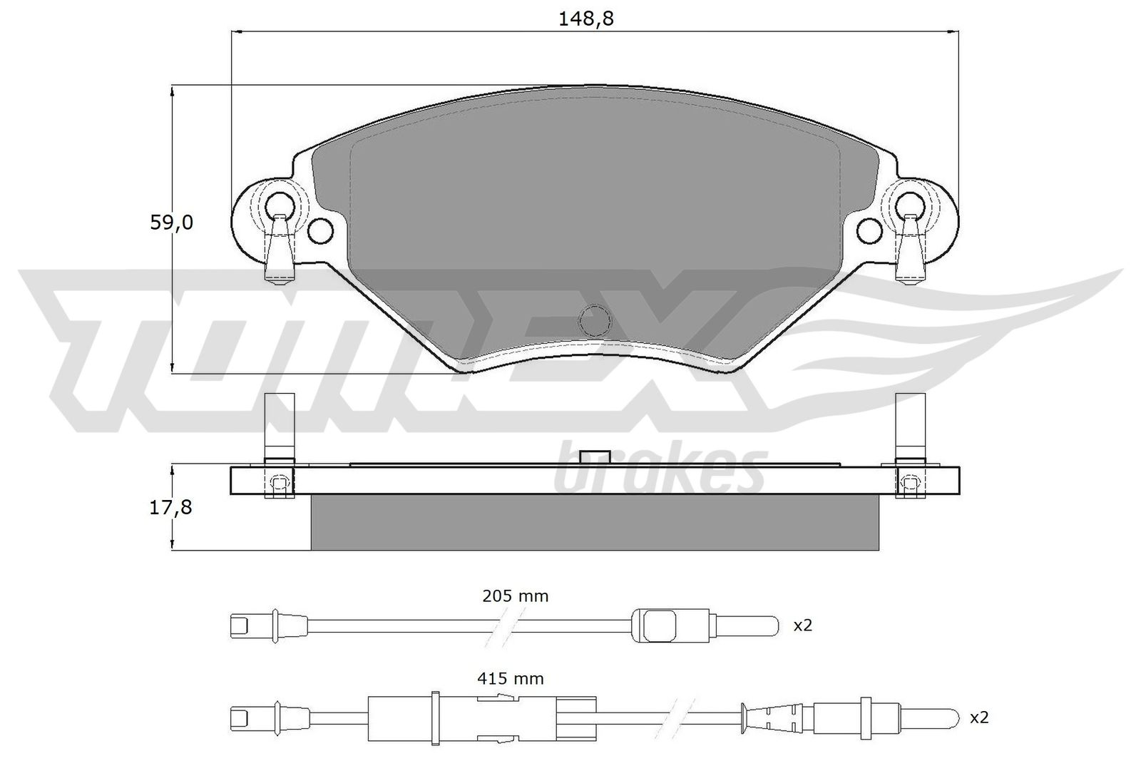 TOMEX BRAKES Bremseklodser tx1331 foraksel for CITROËN