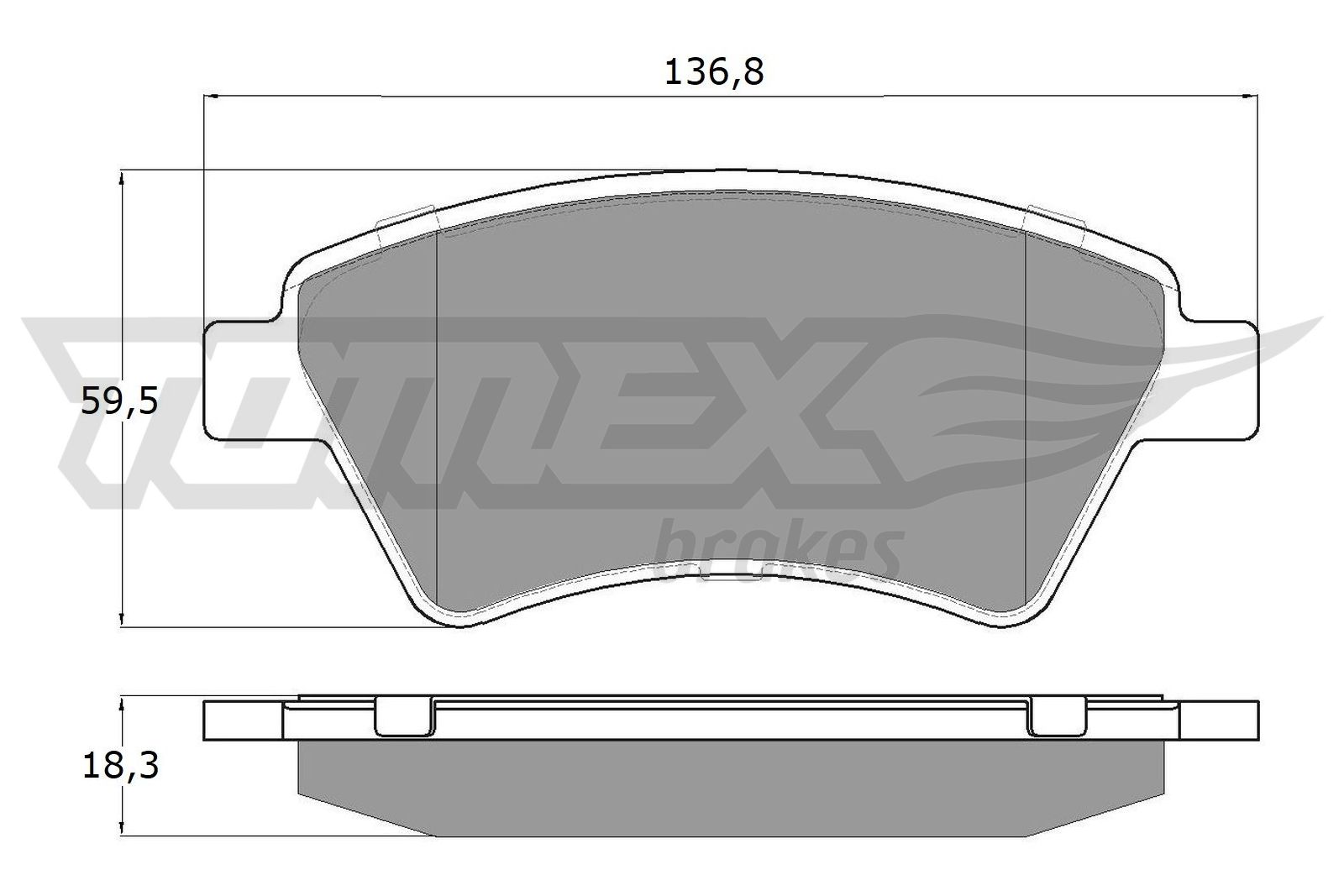TOMEX BRAKES Bremseklodser tx1354 foraksel for RENAULT