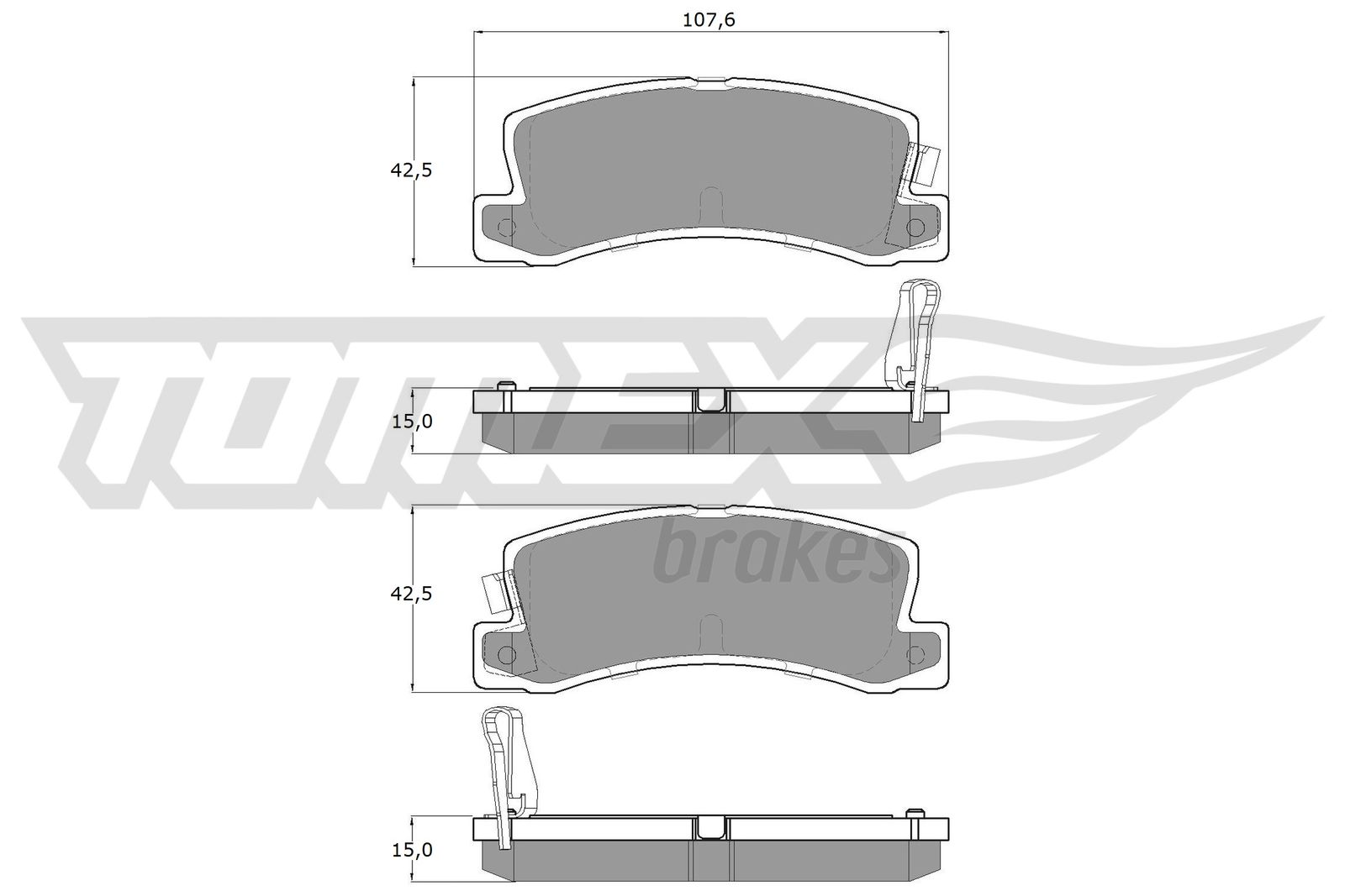 TOMEX BRAKES Bremseklodser tx1366 bagaksel for TOYOTA NISSAN LEXUS
