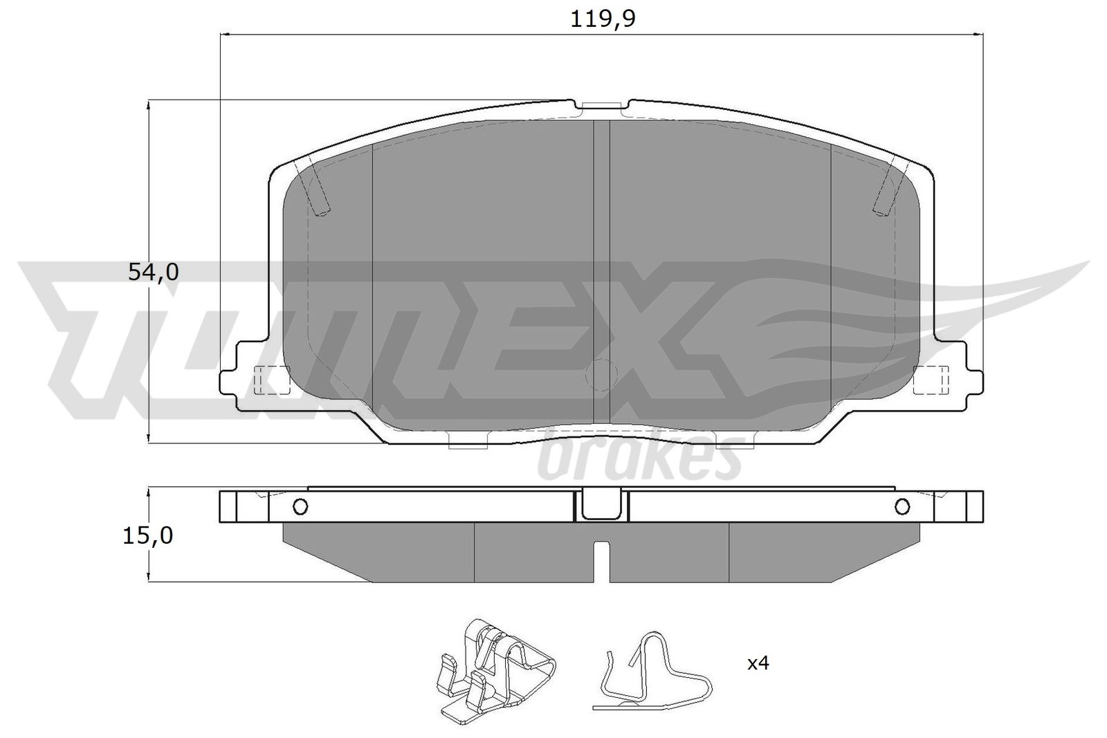 TOMEX BRAKES Bremseklodser tx1369 foraksel for NISSAN TOYOTA