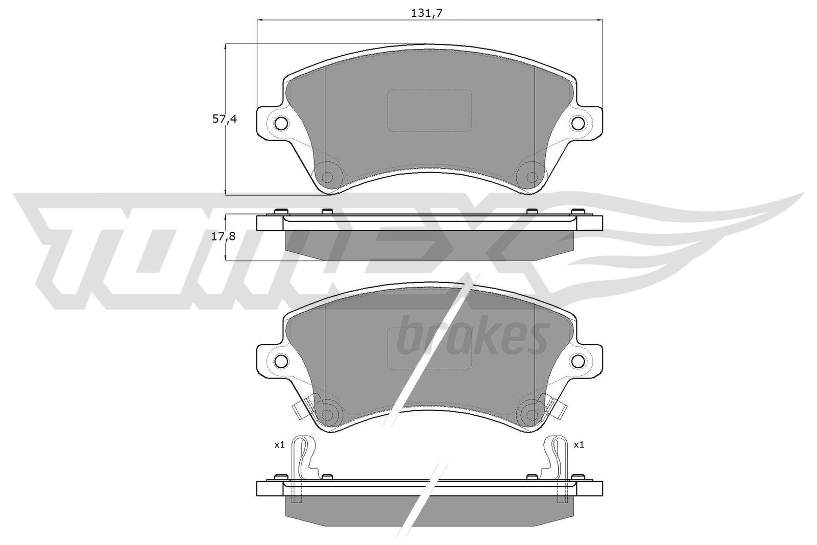 TOMEX BRAKES Bremseklodser tx1374 foraksel for TOYOTA