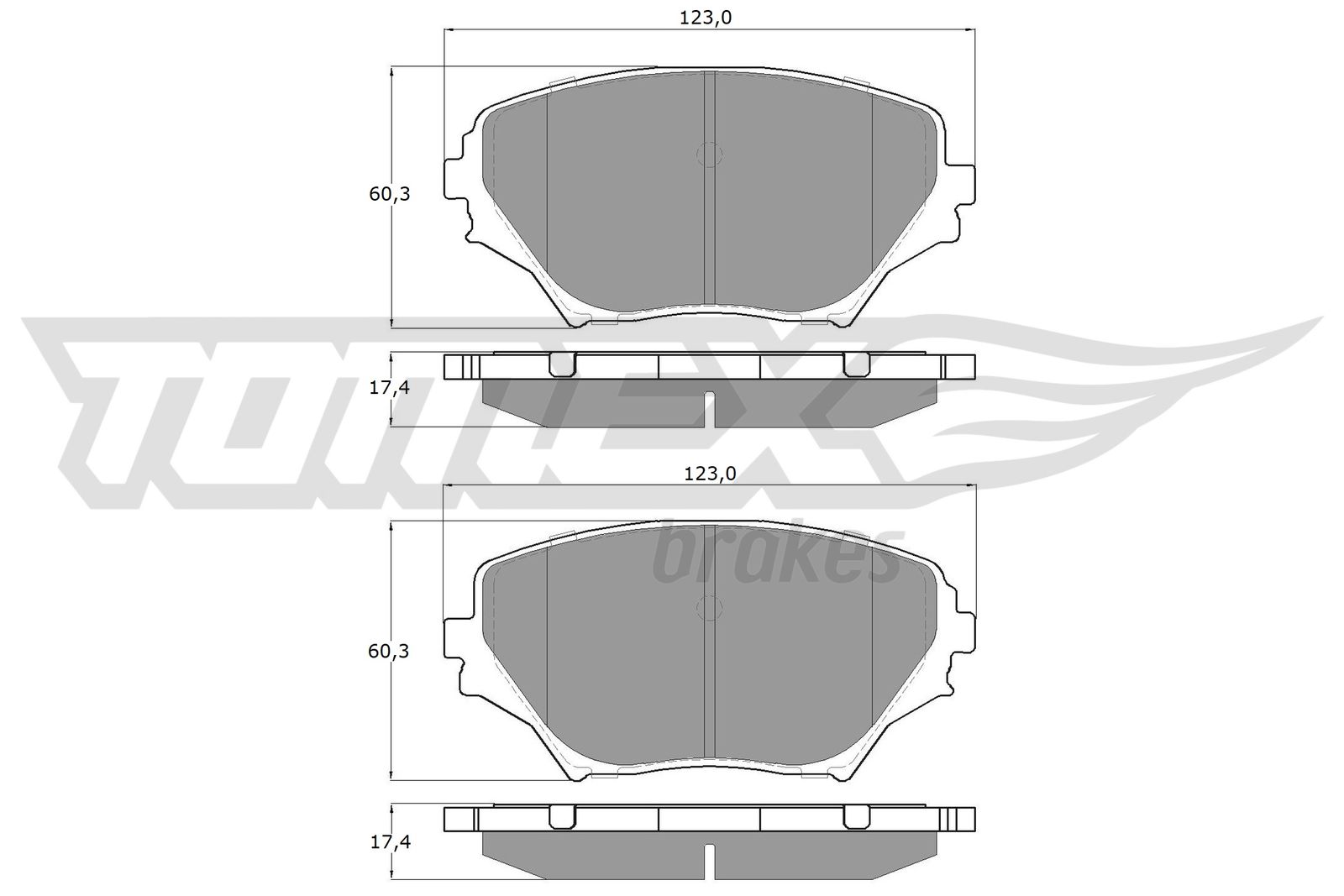 TOMEX BRAKES Bremseklodser tx1385 foraksel for TOYOTA