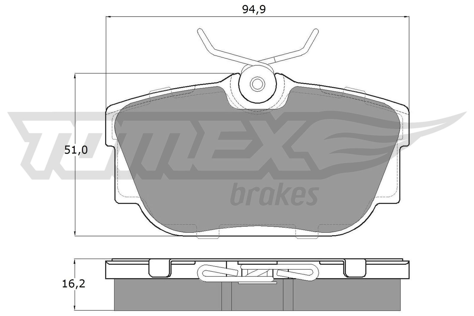 TOMEX BRAKES Bremseklodser tx1390 bagaksel for VW