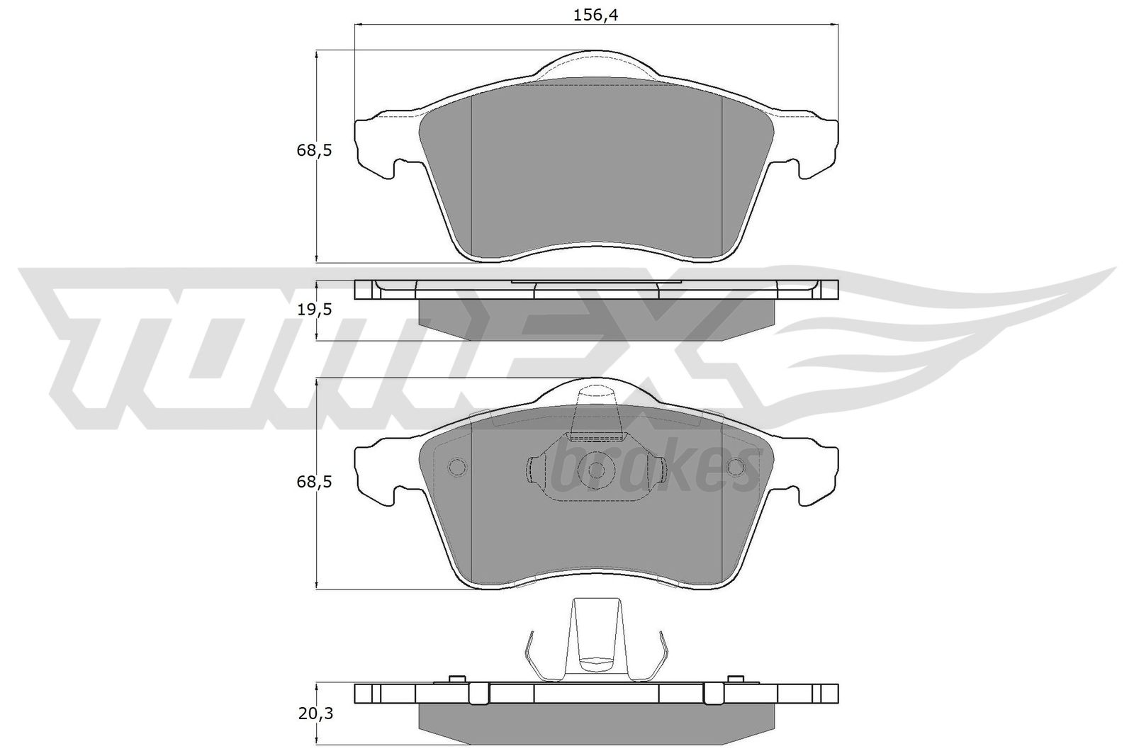 TOMEX BRAKES Bremseklodser tx1391 foraksel for VW