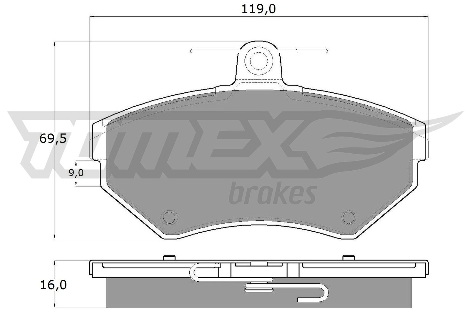 TOMEX BRAKES Bremseklodser tx1394 foraksel for VW