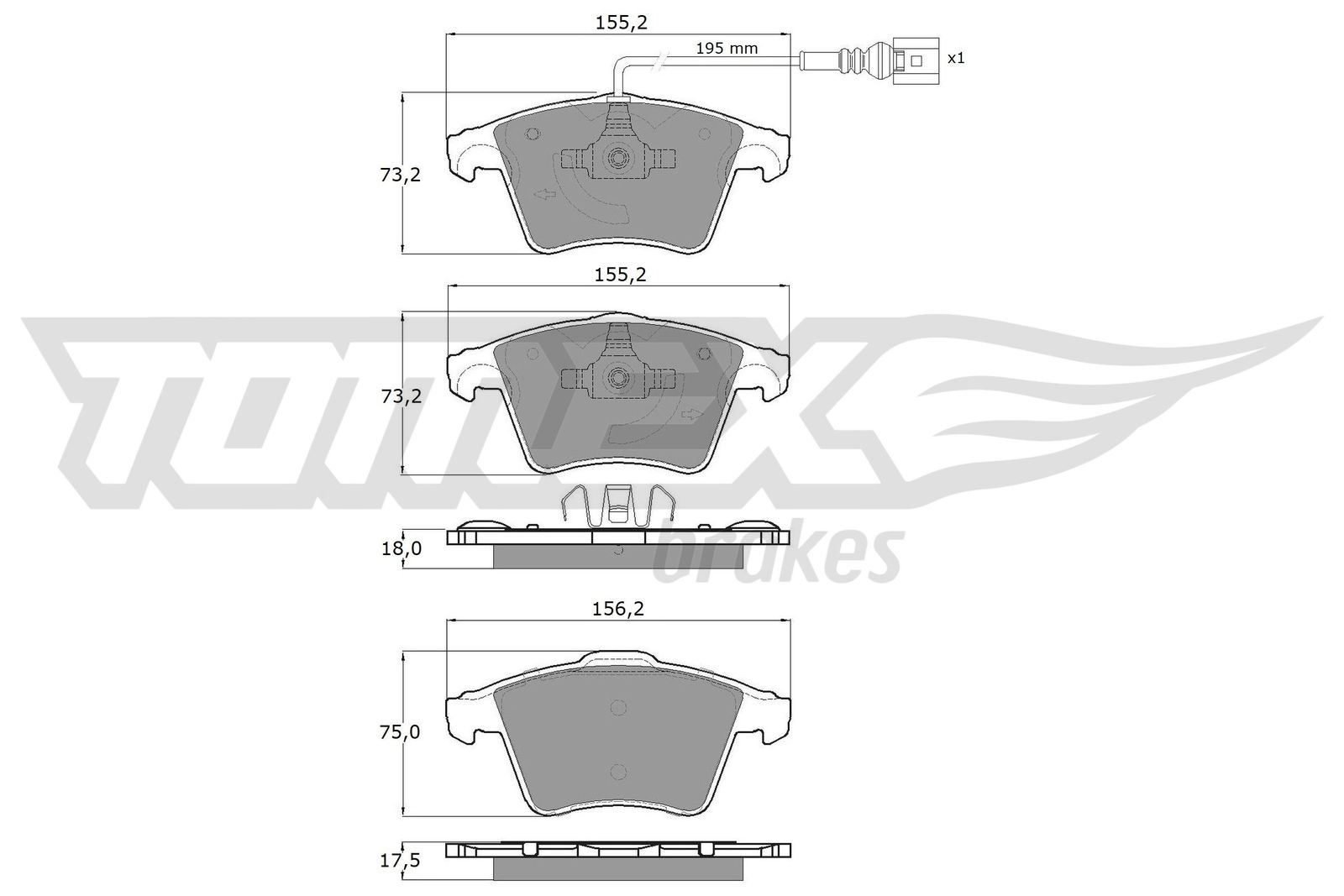 TOMEX BRAKES Bremseklodser tx13931 foraksel for VW