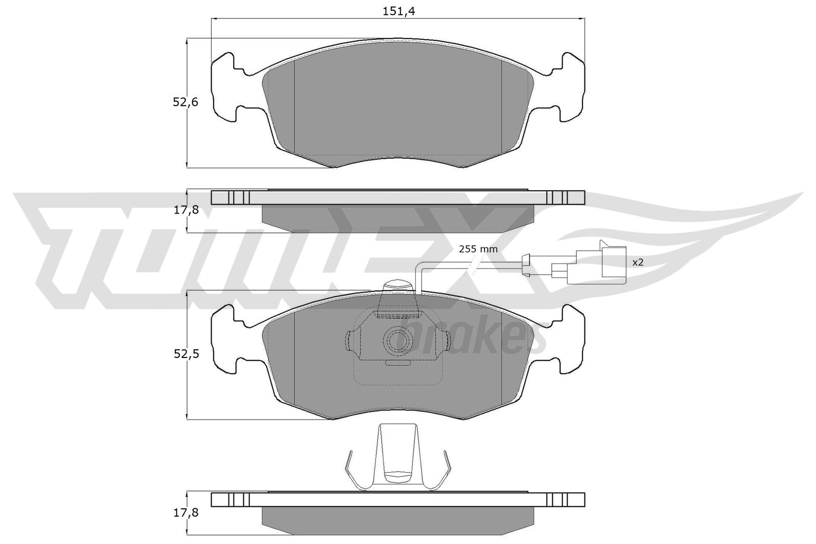 TOMEX BRAKES Bremseklodser tx1411 foraksel for FIAT