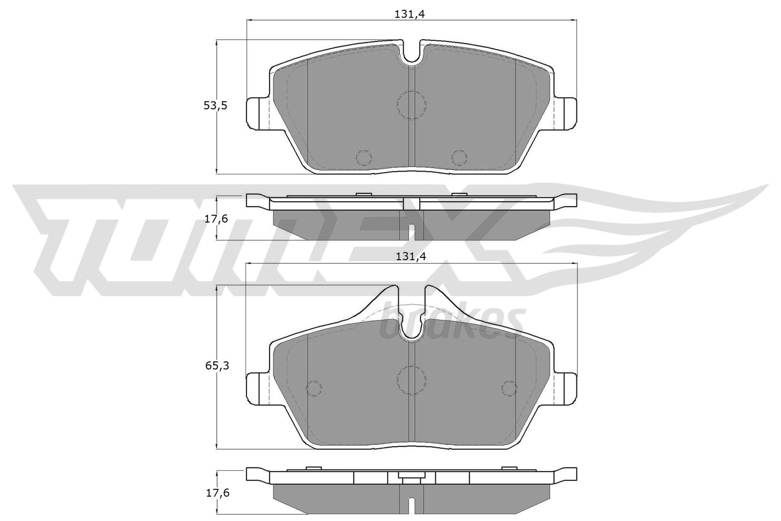 TOMEX BRAKES Bremseklodser tx1433 foraksel for BMW MINI