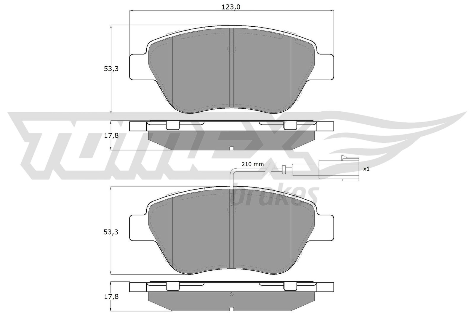 TOMEX BRAKES Bremseklodser tx1444 foraksel for PEUGEOT FIAT ALFA ROMEO CITROËN