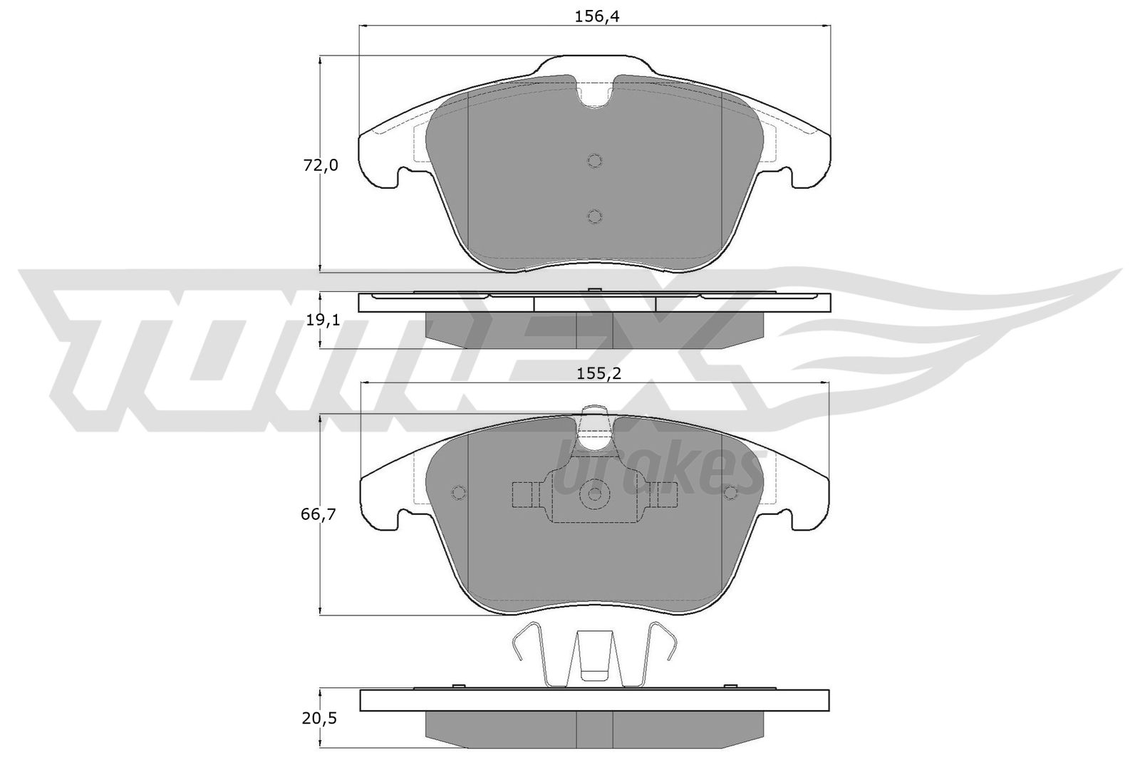 TOMEX BRAKES Bremseklodser tx1447 foraksel for FORD FORD (CHANGAN) VOLVO MG (SAIC) JAGUAR LAND ROVER