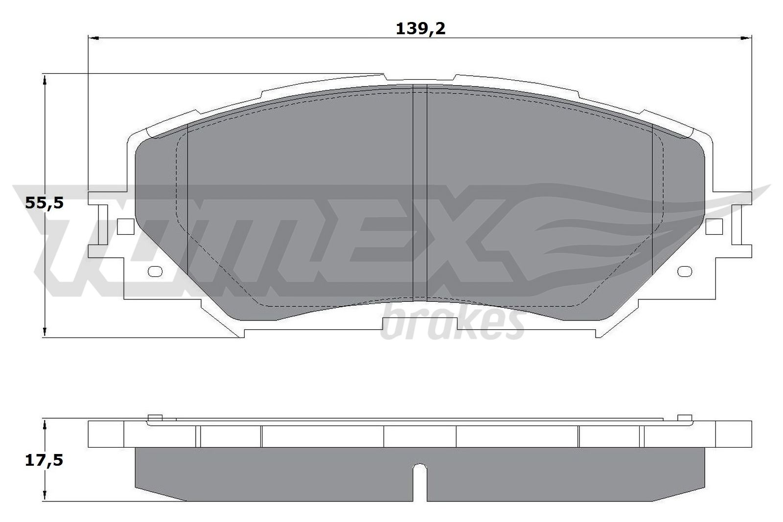 TOMEX BRAKES Bremseklodser tx1472 foraksel for TOYOTA