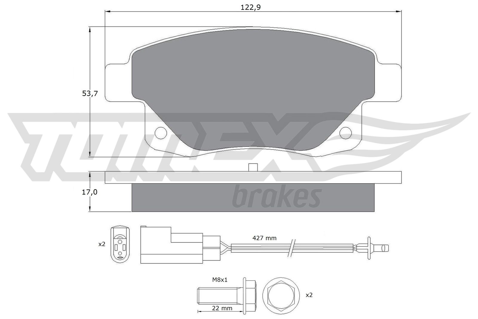 TOMEX BRAKES Bremseklodser tx1475 bagaksel for FORD