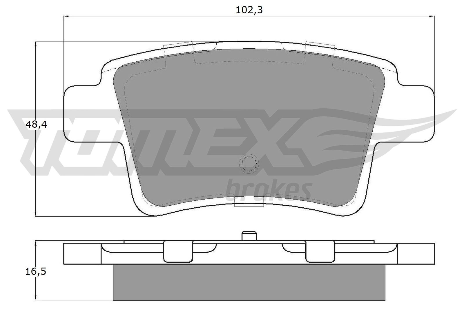 TOMEX BRAKES Bremseklodser tx1482 bagaksel for CITROËN