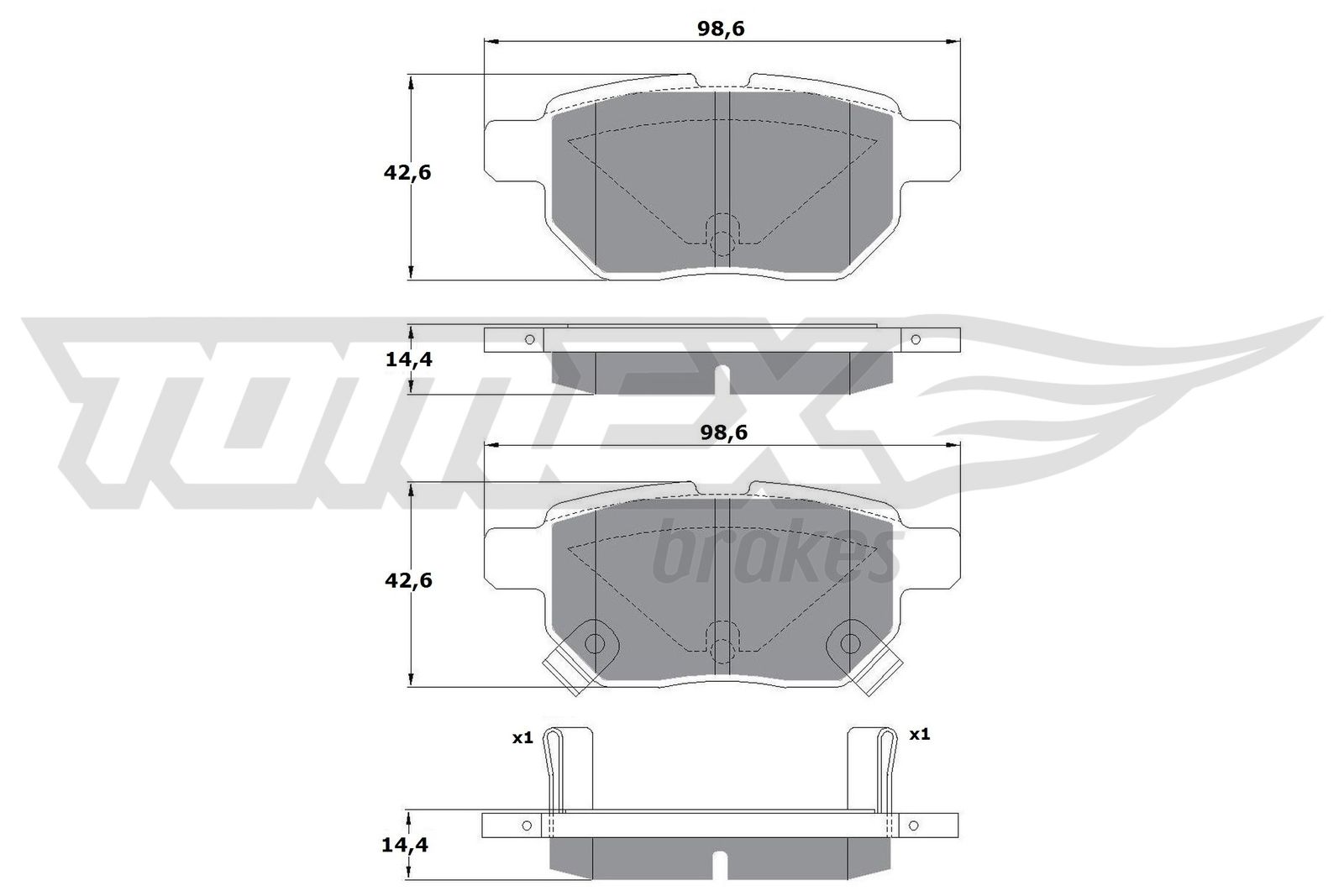 TOMEX BRAKES Bremseklodser tx1501 bagaksel for PONTIAC LEXUS TOYOTA JAC HAVAL LIFAN TOYOTA (FAW)