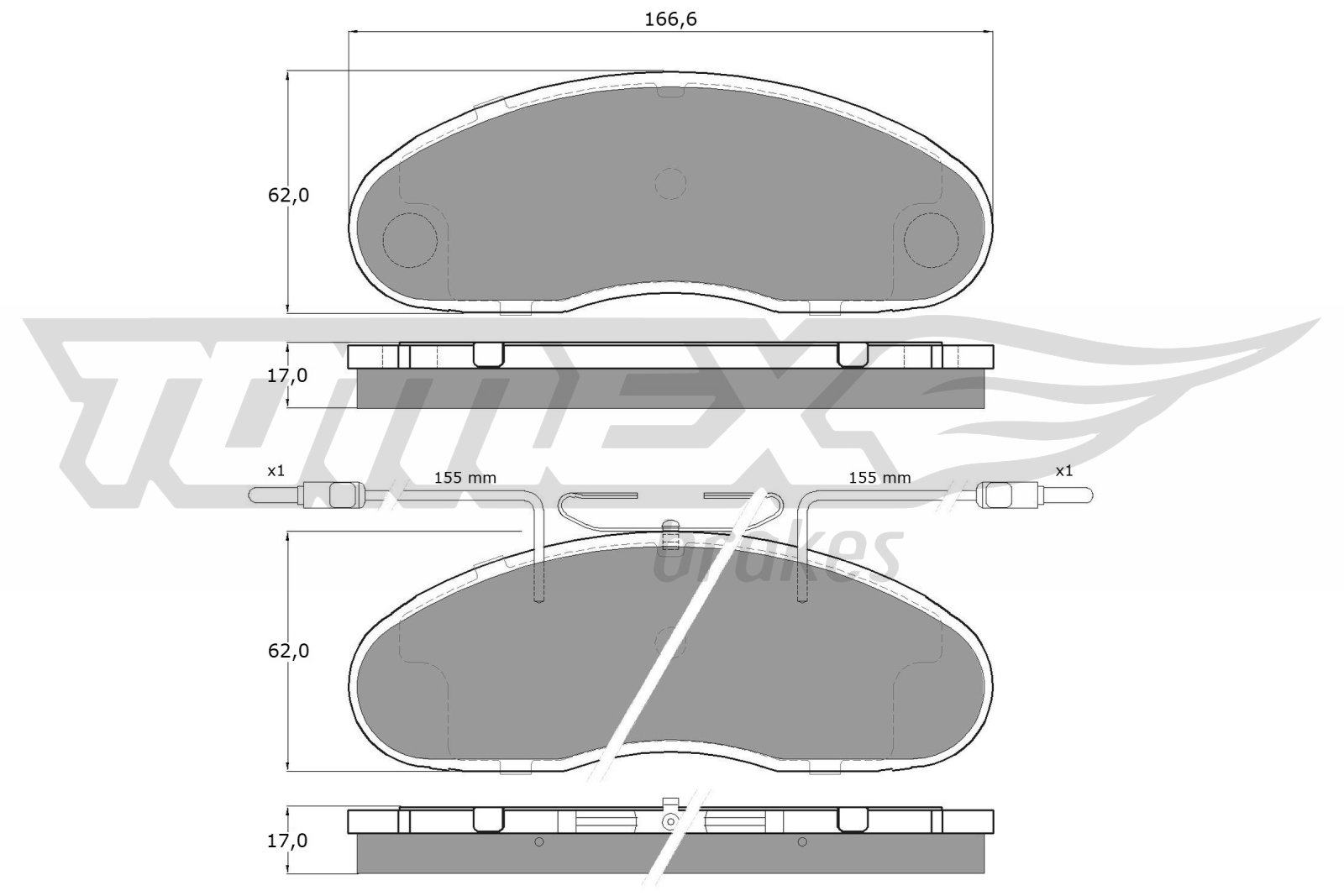 TOMEX BRAKES Bremseklodser tx1518 foraksel for NISSAN RENAULT