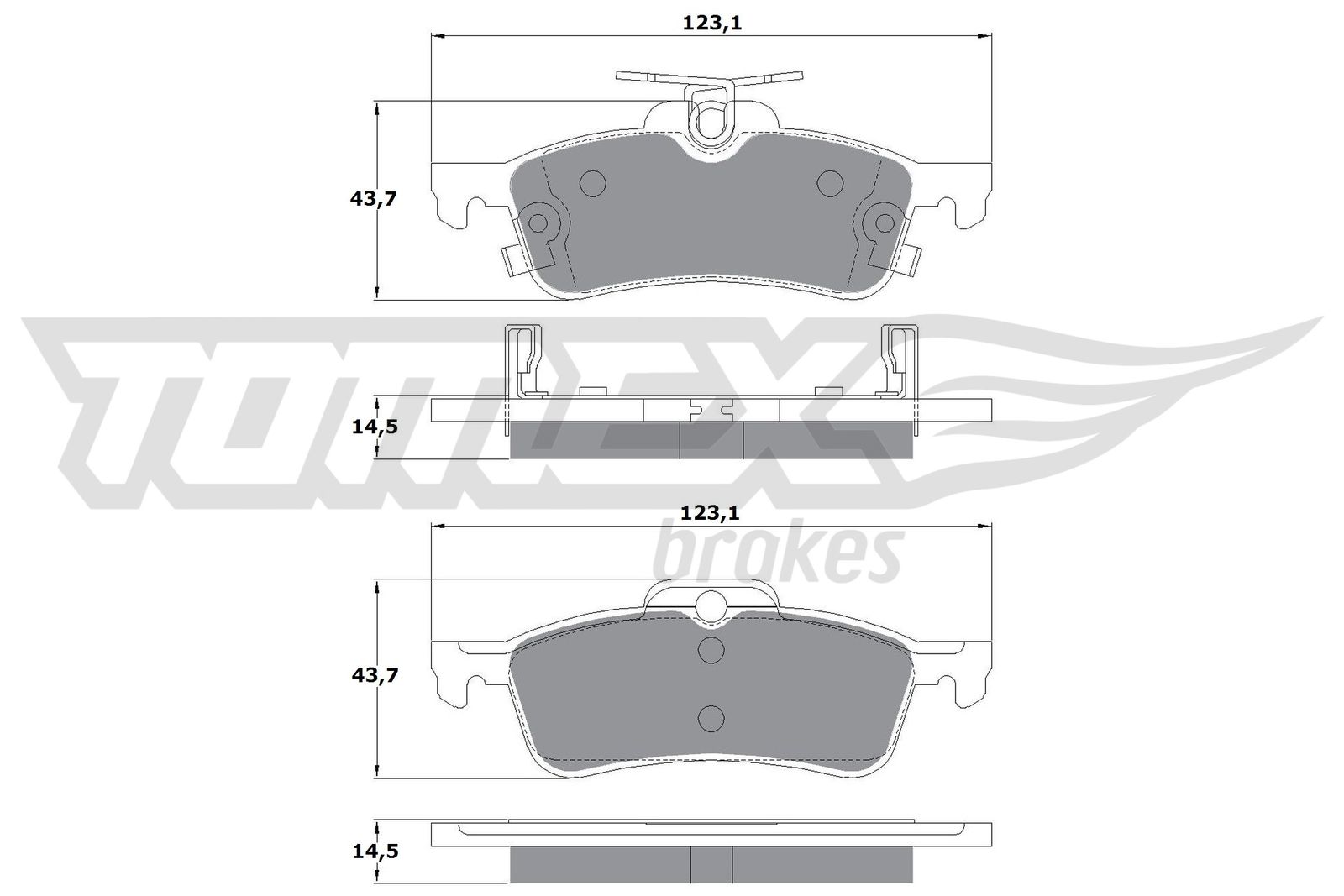 TOMEX BRAKES Bremseklodser tx1579 bagaksel for DAIHATSU TOYOTA