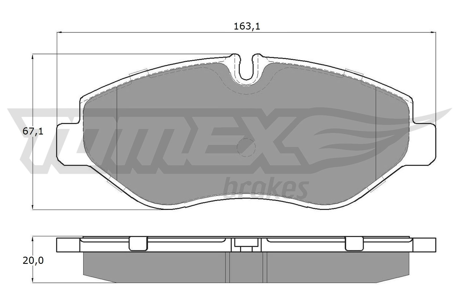 TOMEX BRAKES Bremseklodser tx1586 foraksel for IVECO IRISBUS