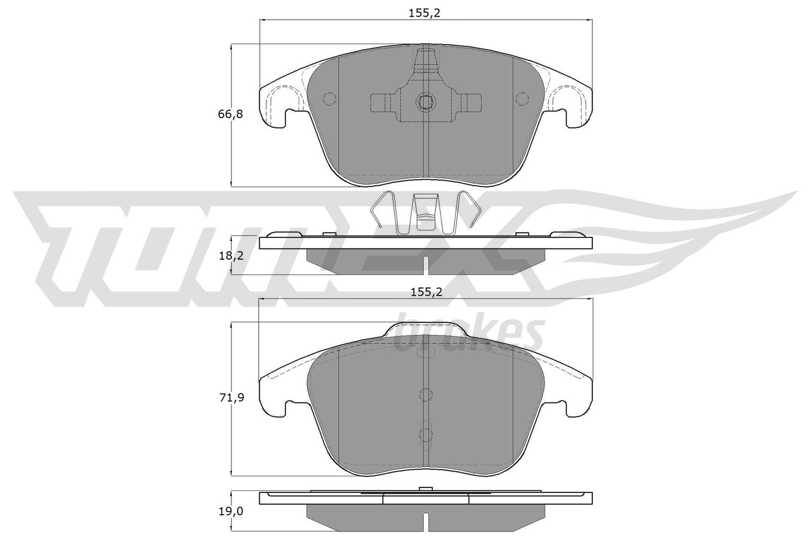 TOMEX BRAKES Bremseklodser tx1593 foraksel for CITROËN PEUGEOT DS OPEL
