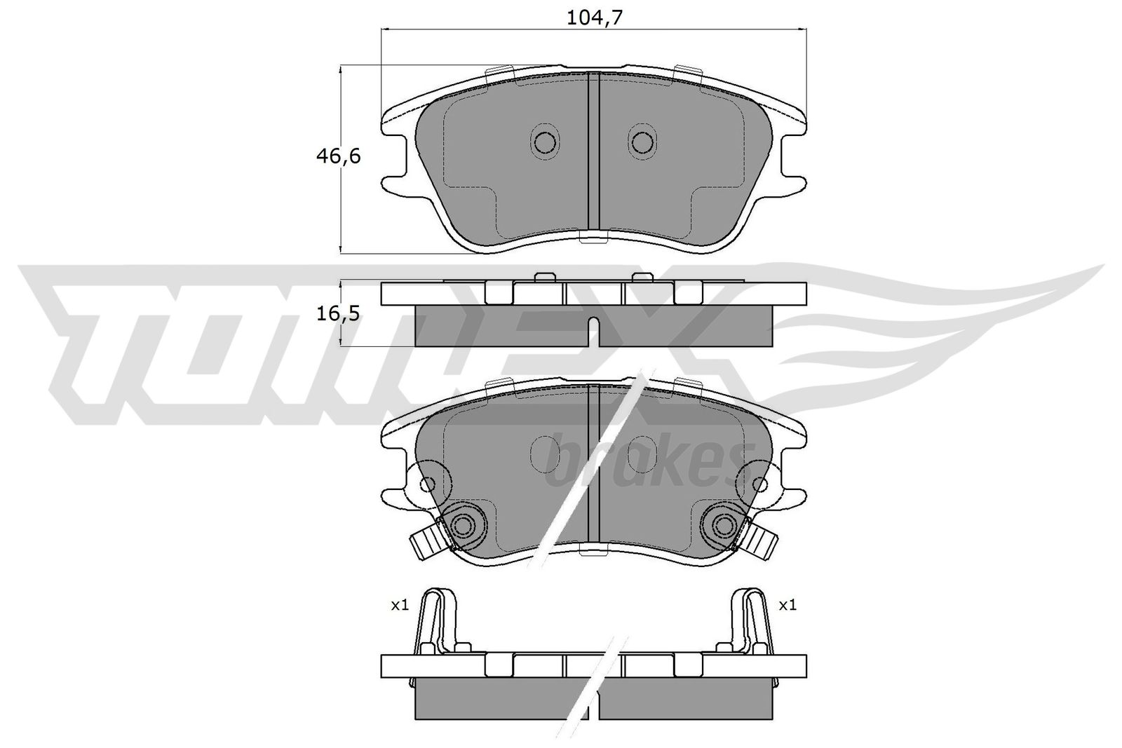 TOMEX BRAKES Bremseklodser tx1599 foraksel for HYUNDAI AC