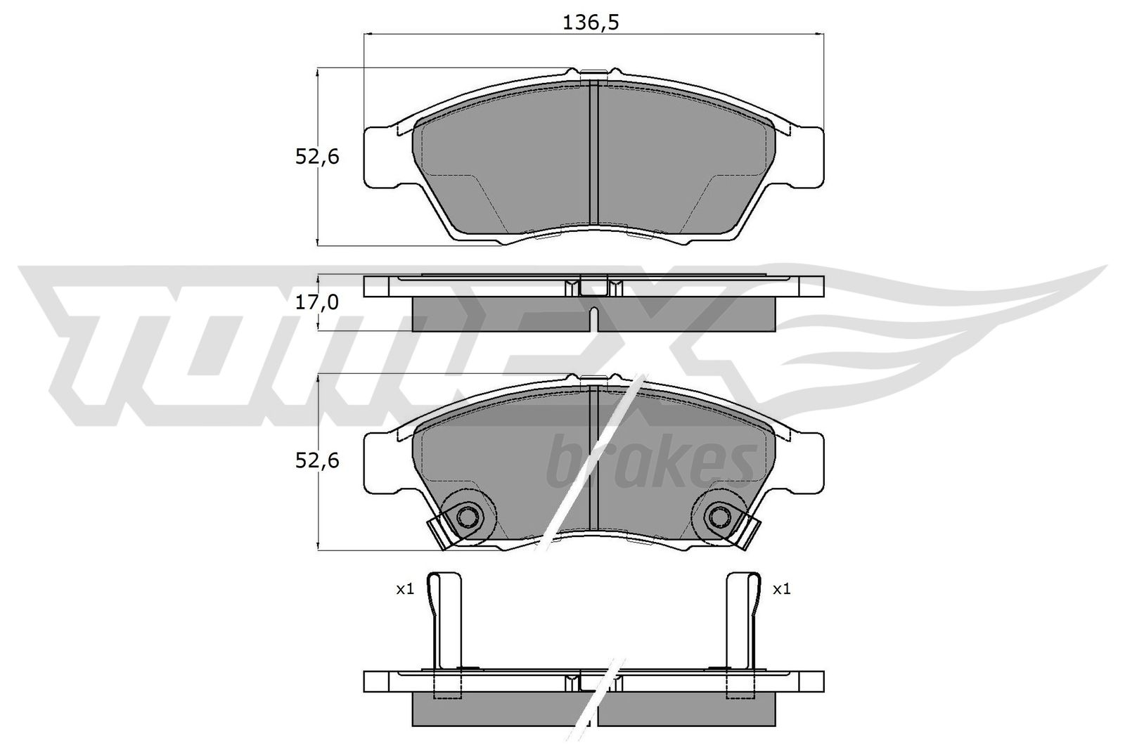 TOMEX BRAKES Bremseklodser tx1608 foraksel for SUZUKI