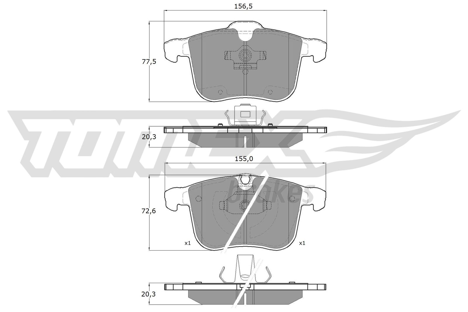 TOMEX BRAKES Bremseklodser tx1619 foraksel for OPEL SAAB