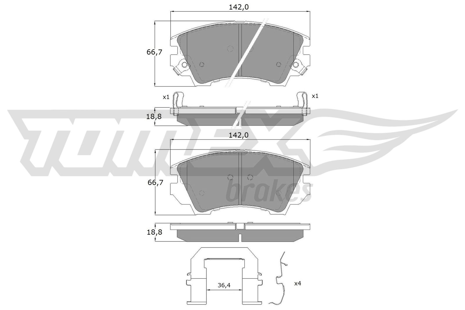 TOMEX BRAKES Bremseklodser tx1634 foraksel for OPEL CHEVROLET (SGM) GENERAL MOTORS GMC CHEVROLET VAUXHALL