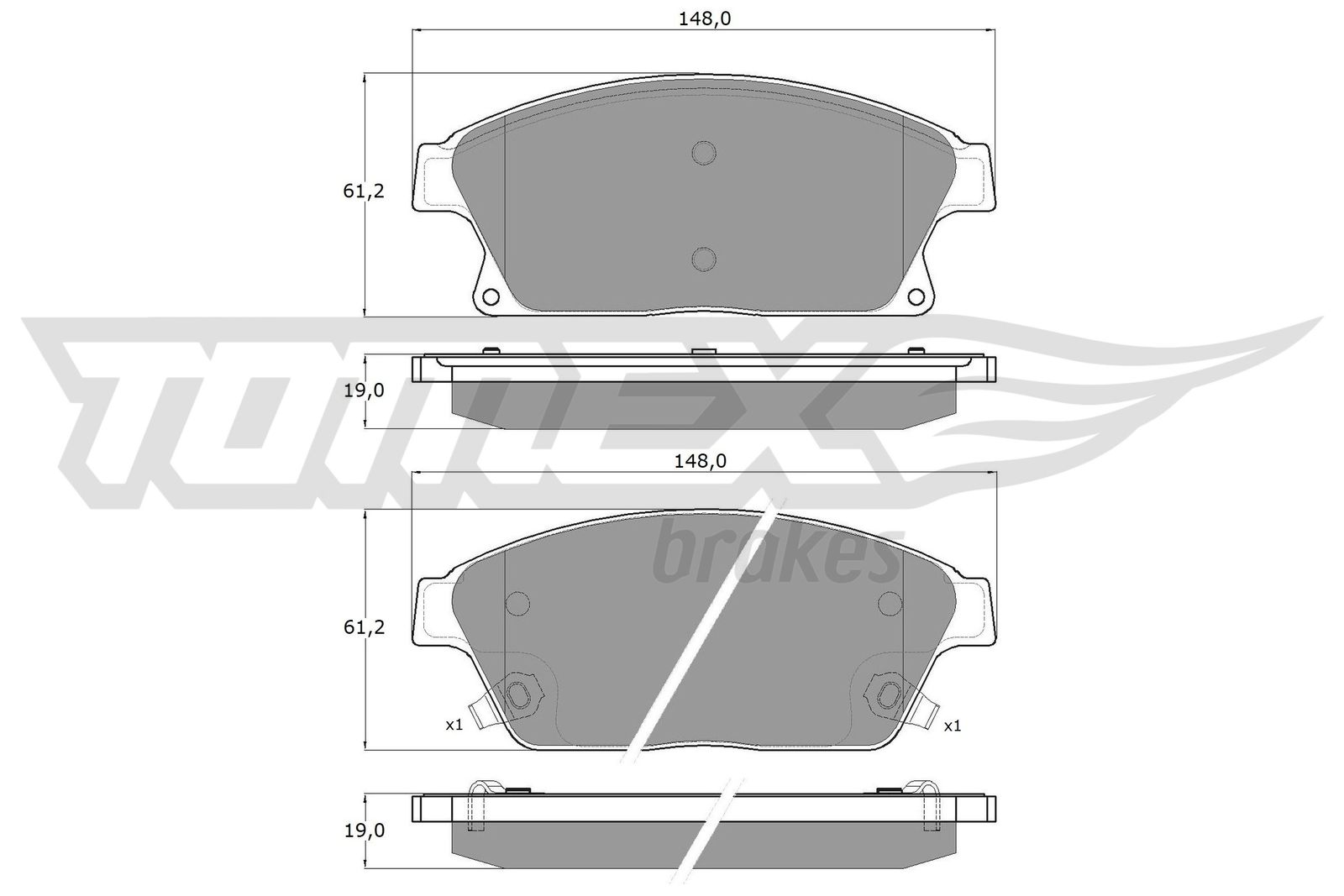 TOMEX BRAKES Bremseklodser tx1651 foraksel for VAUXHALL OPEL CHEVROLET BUICK BUICK (SGM) CHEVROLET (SGM)
