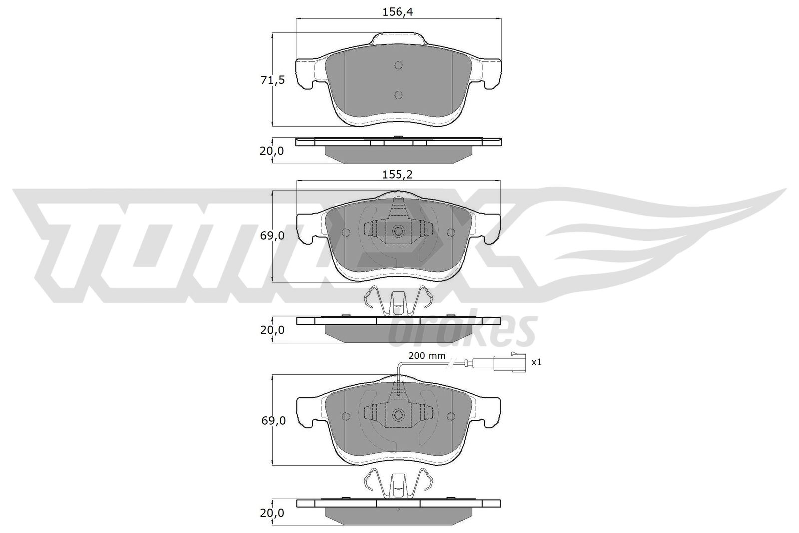 TOMEX BRAKES Bremseklodser tx1663 foraksel for OPEL FIAT LANCIA GENERAL MOTORS