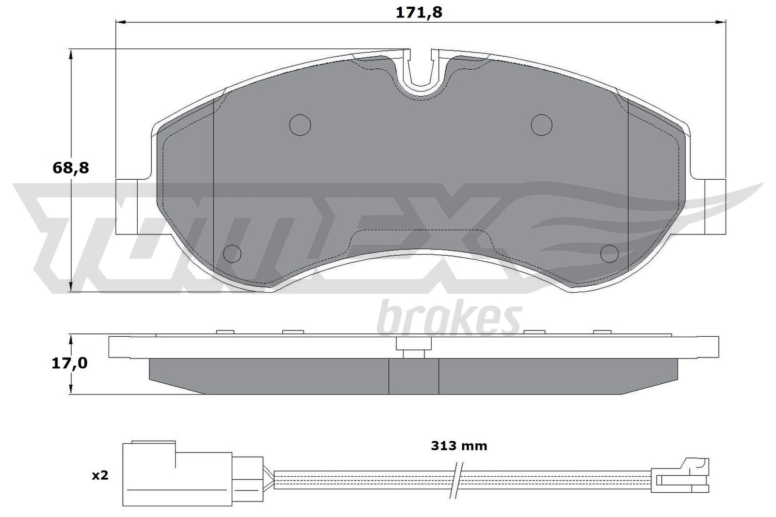 TOMEX BRAKES Bremseklodser tx1695 foraksel for FORD