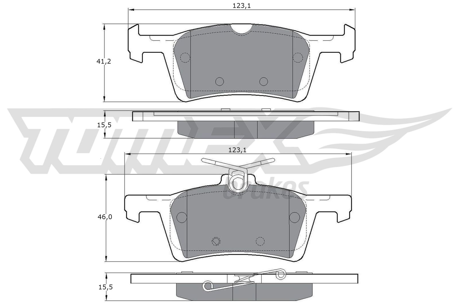 TOMEX BRAKES Bremseklodser tx1702 bagaksel for PEUGEOT