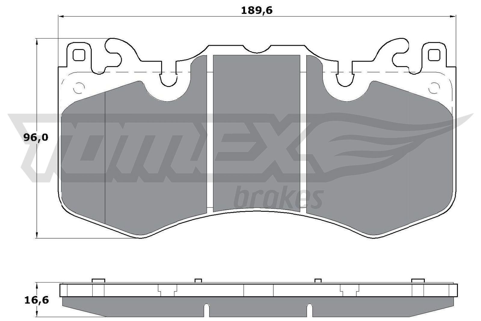 TOMEX BRAKES Bremseklodser tx1707 foraksel for LAND ROVER