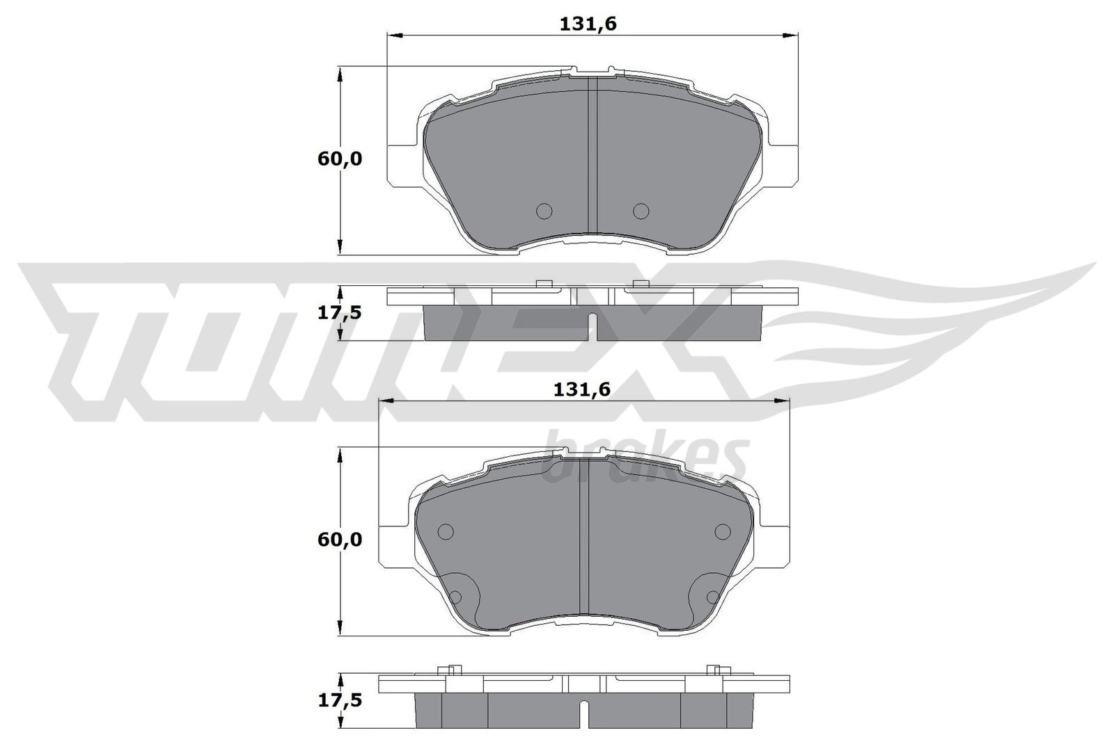 TOMEX BRAKES Bremseklodser tx1716 foraksel for FORD