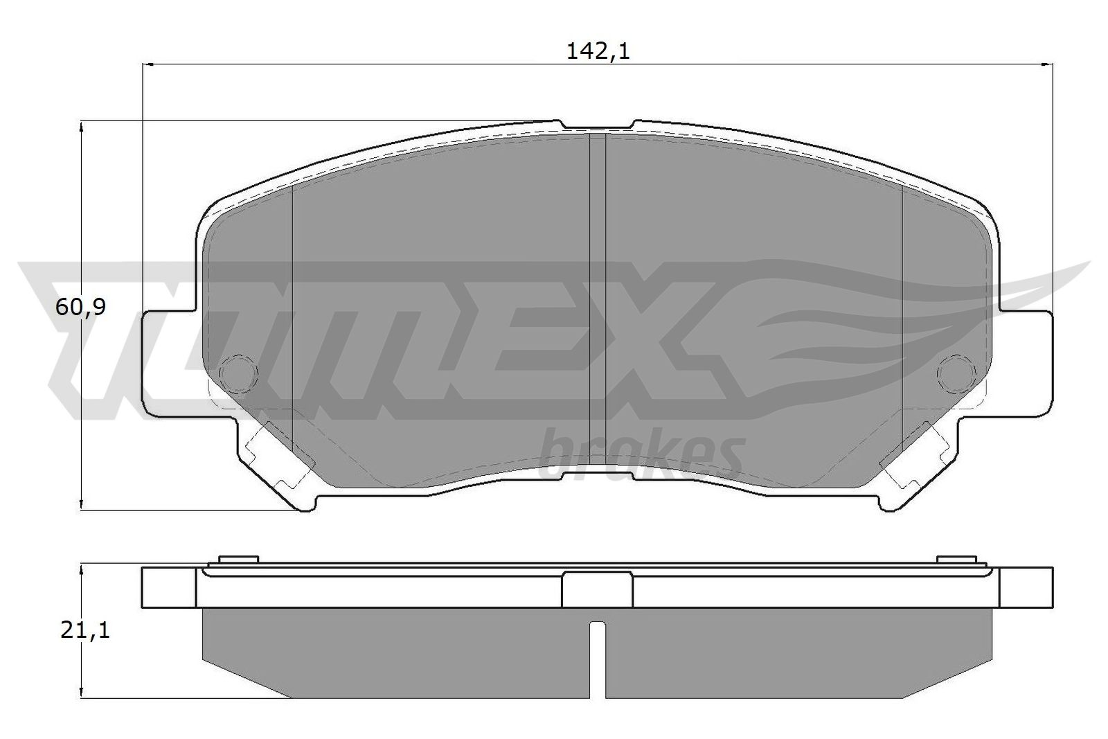 TOMEX BRAKES Bremseklodser tx17251 foraksel for JEEP (GAC FCA) JEEP