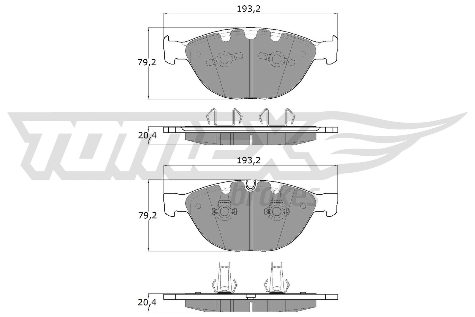 TOMEX BRAKES Bremseklodser tx1737 foraksel for BMW